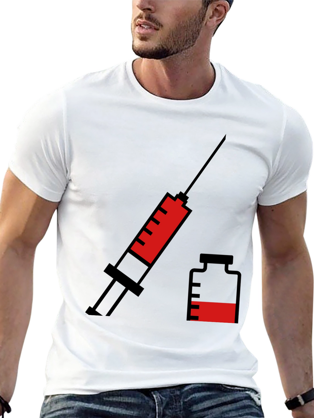 Vaccination T-Shirt - Syringe & Vial Graphic Tee