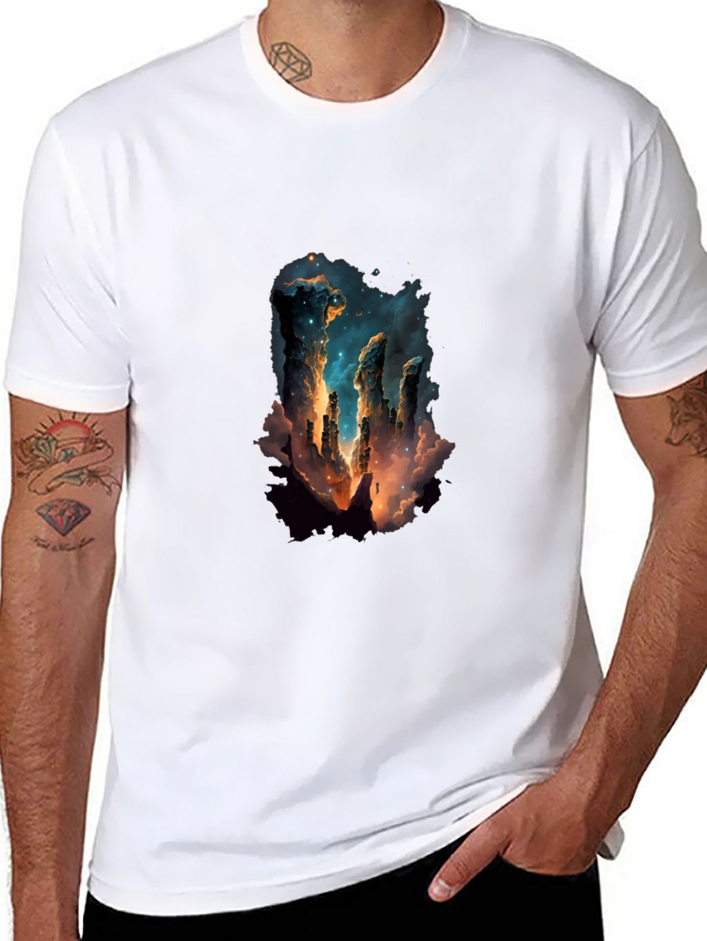 Nebula Pillars Graphic Tee - Black