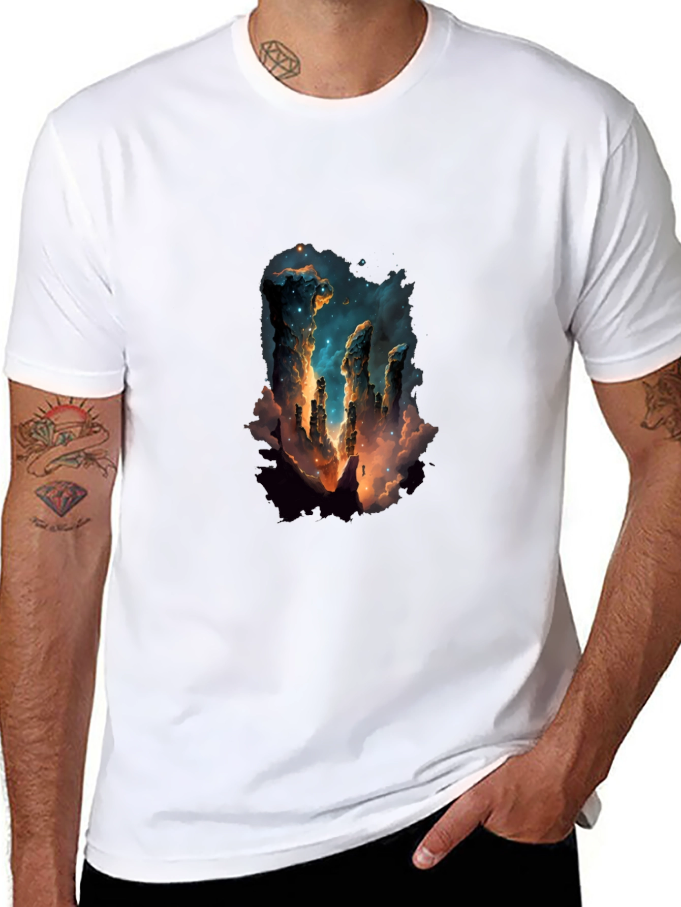 Nebula Pillars Graphic Tee - Black