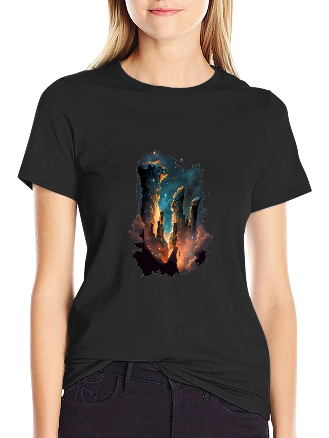 Nebula Pillars Graphic Tee - Black