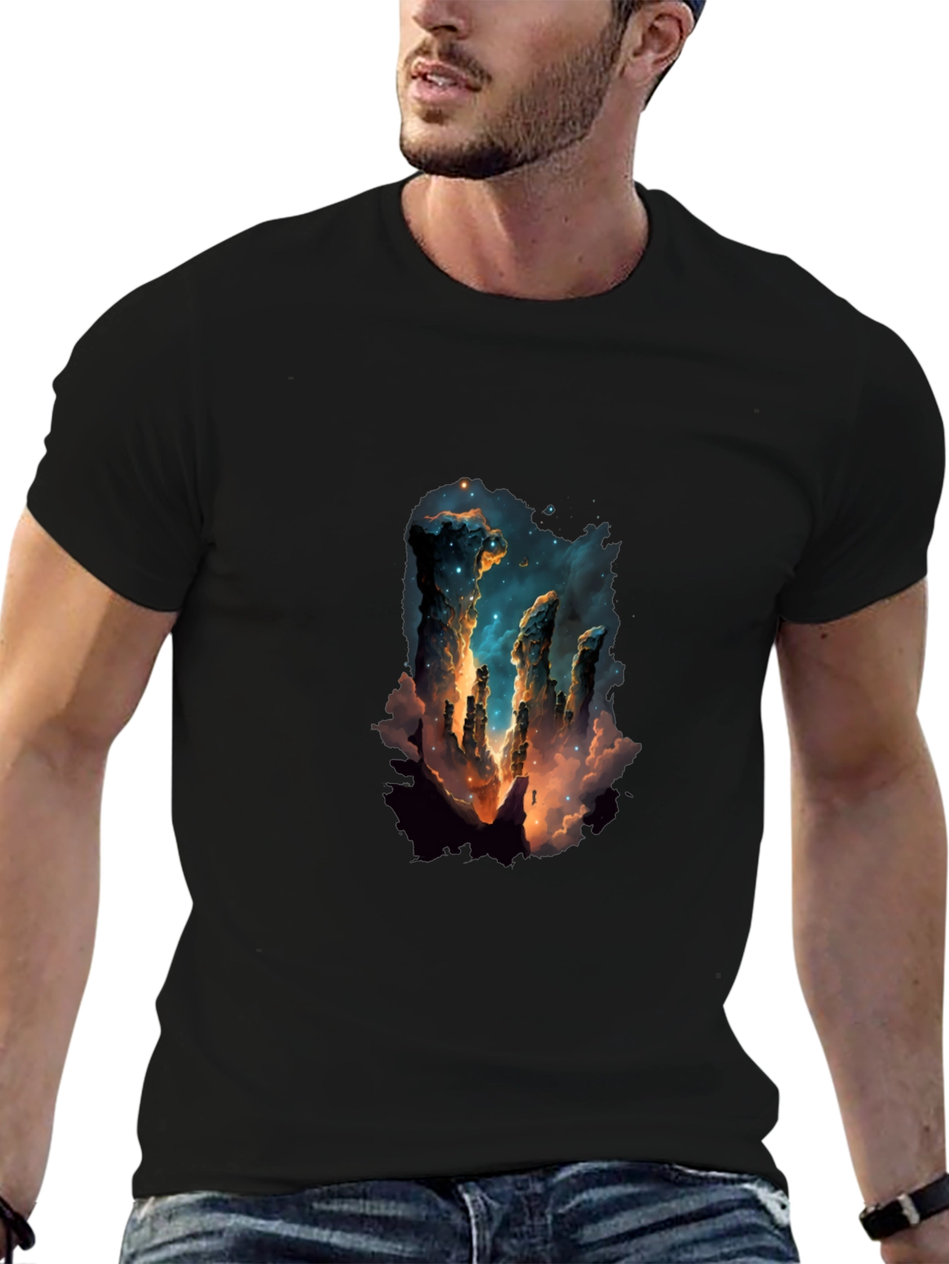 Nebula Pillars Graphic Tee - Black