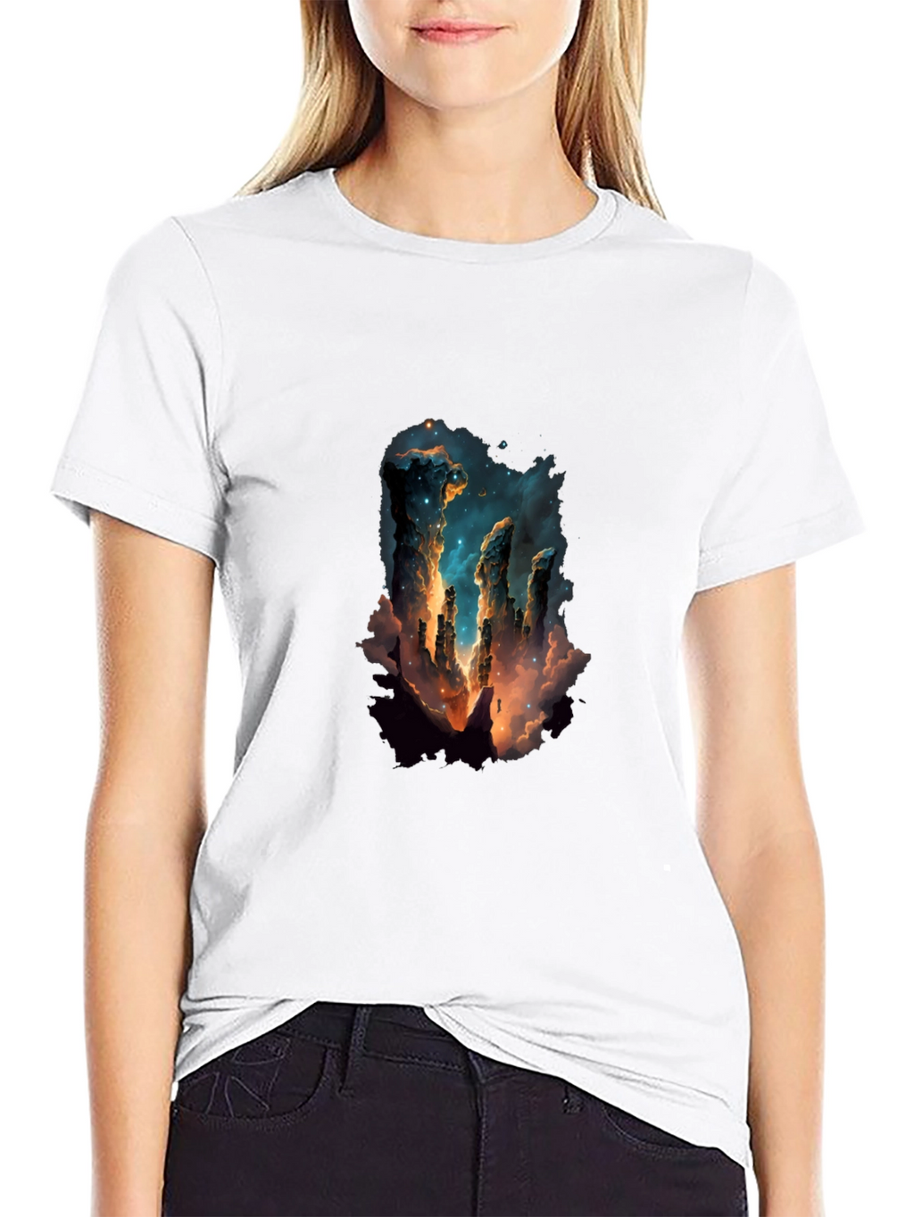 Nebula Pillars Graphic Tee - Black