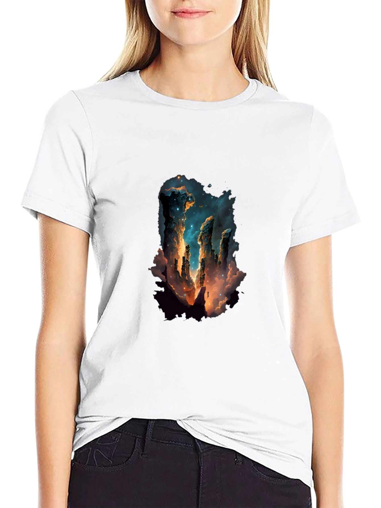 Nebula Pillars Graphic Tee - Black