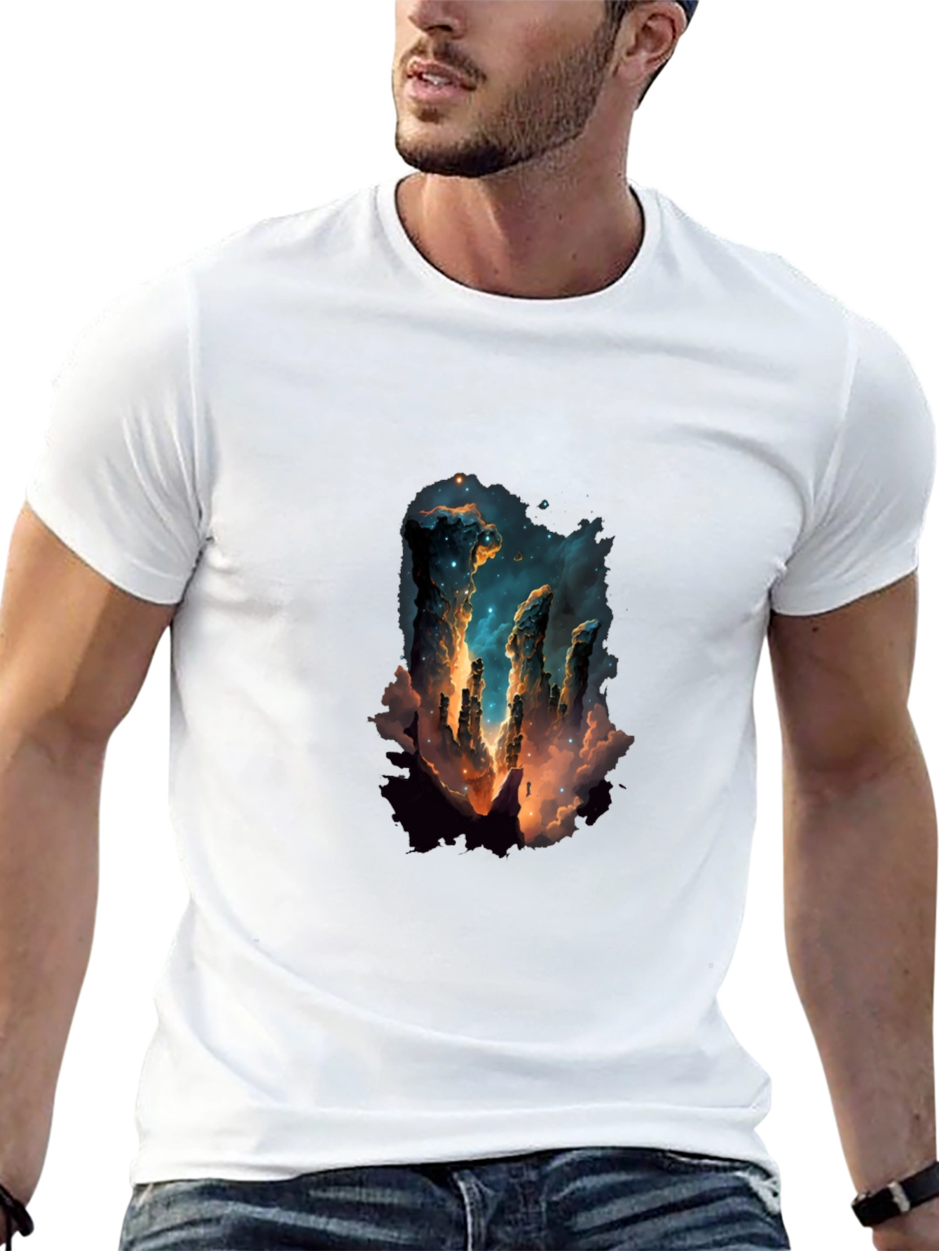 Nebula Pillars Graphic Tee - Black