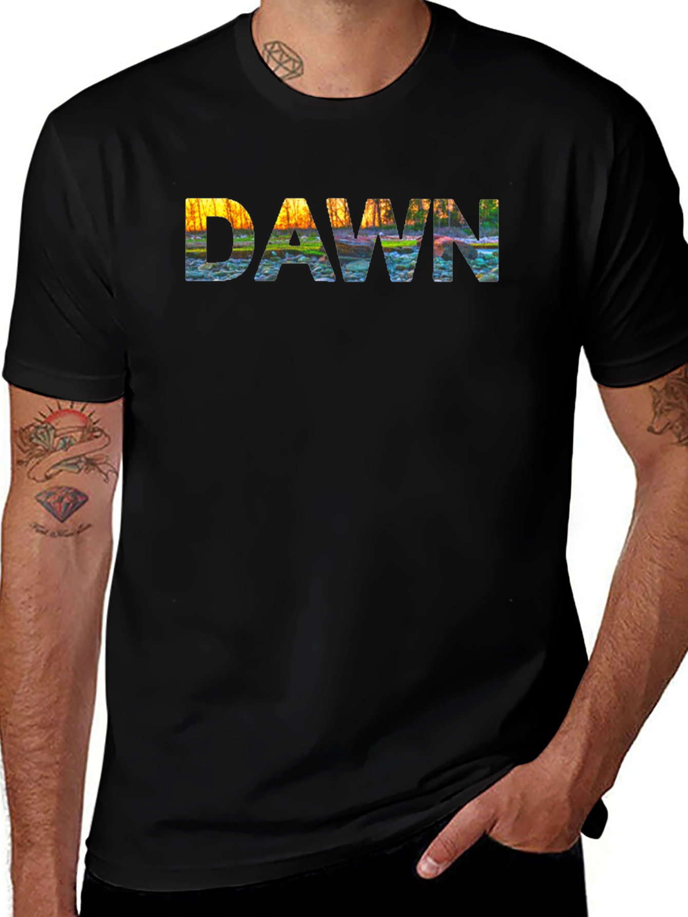 Dawn Graphic Print Black T-Shirt