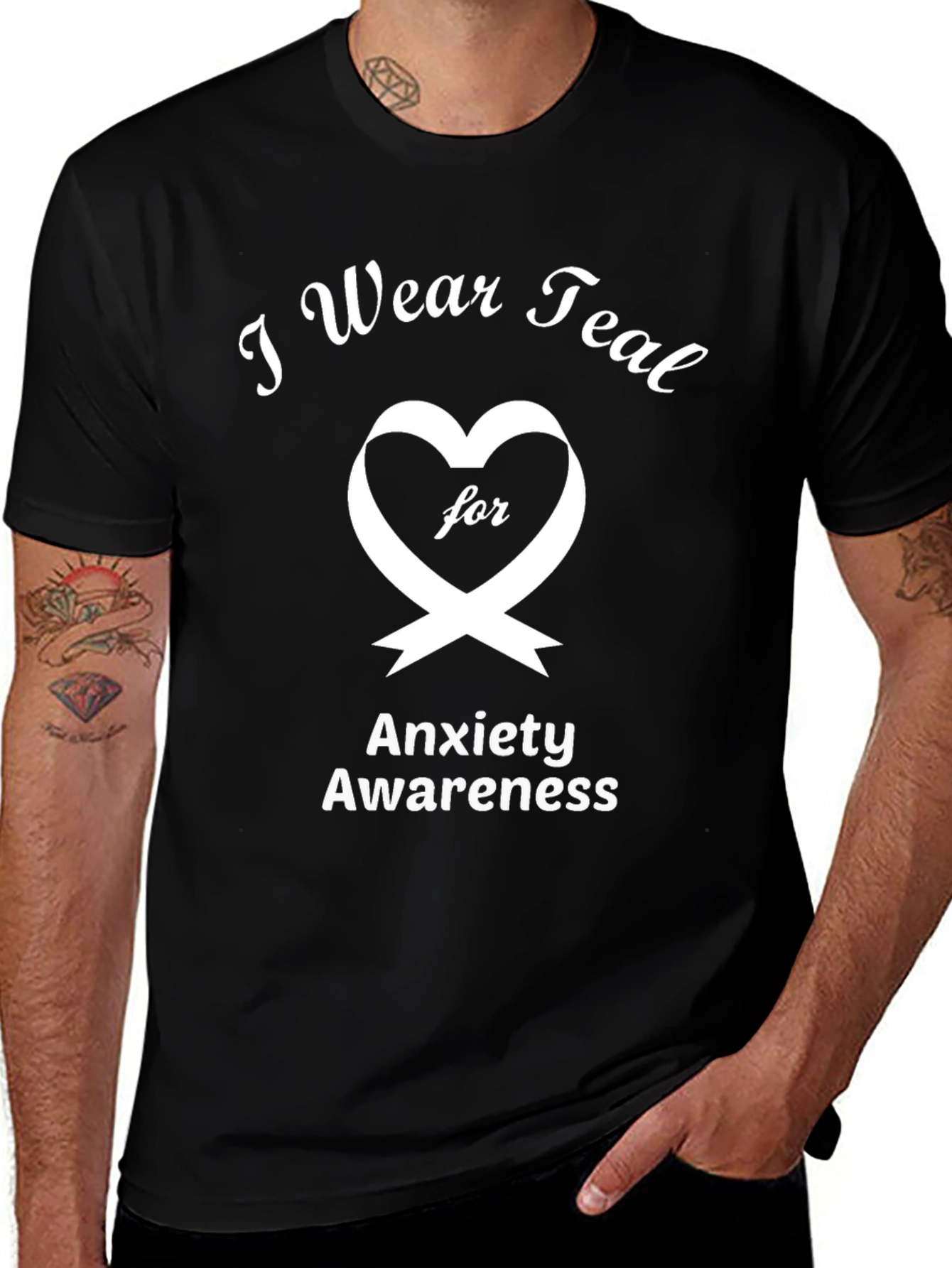 Anxiety Awareness Tee | I Wear Teal Ribbon Support T-Shirt