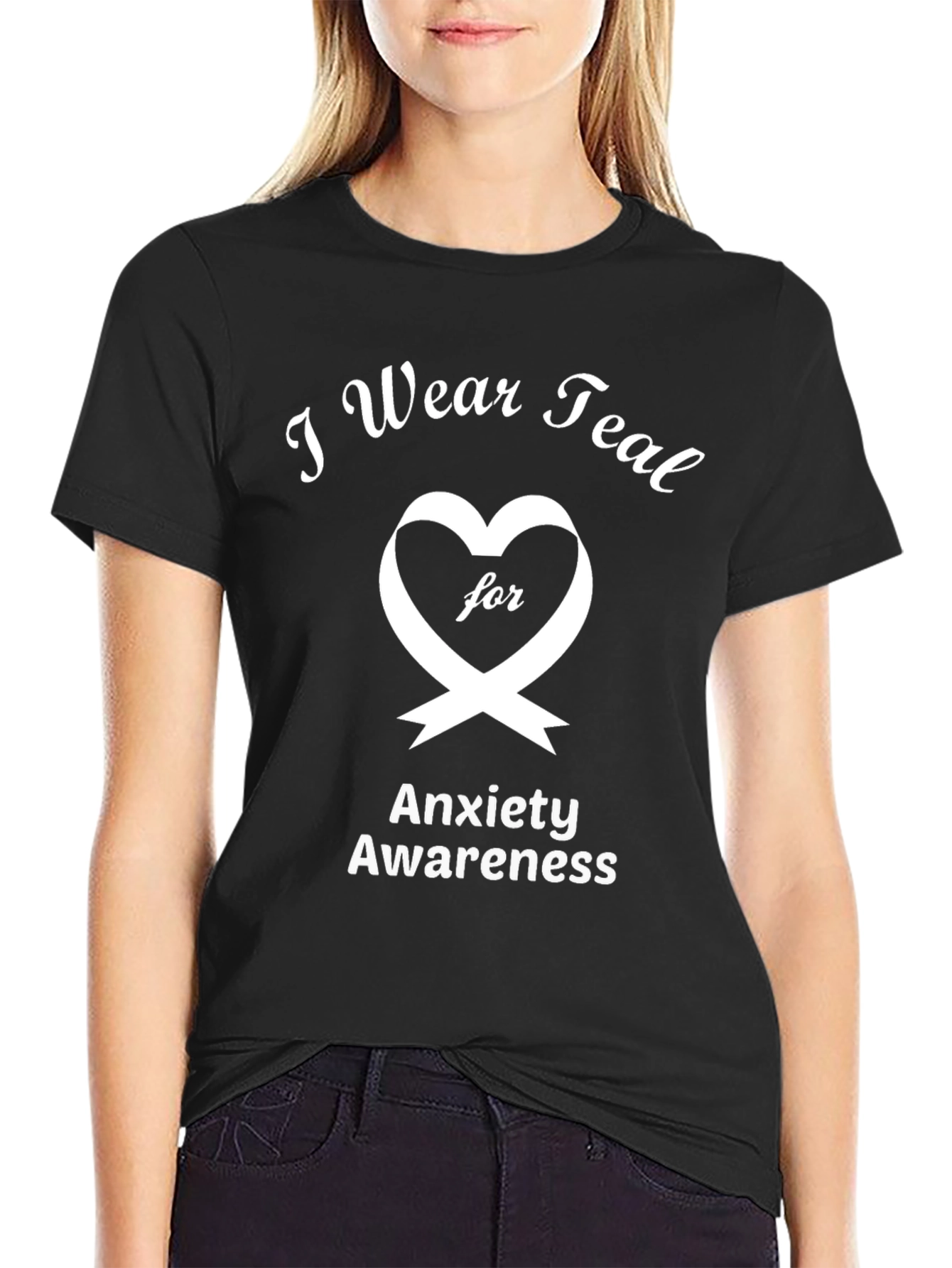 Anxiety Awareness Tee | I Wear Teal Ribbon Support T-Shirt