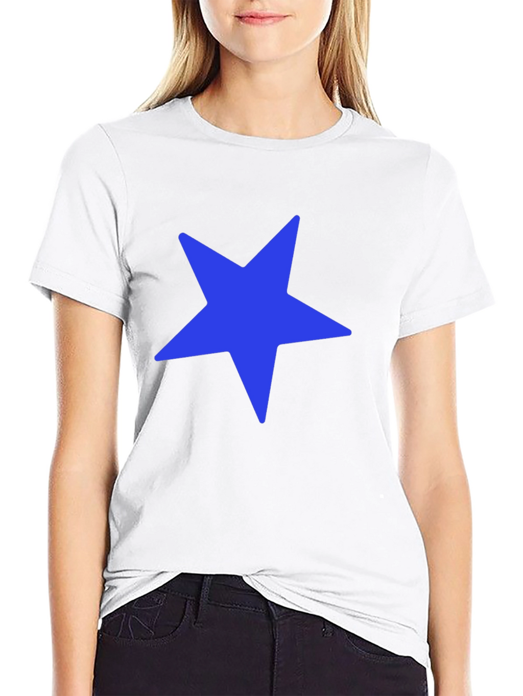 Blue Star Graphic Black T-Shirt