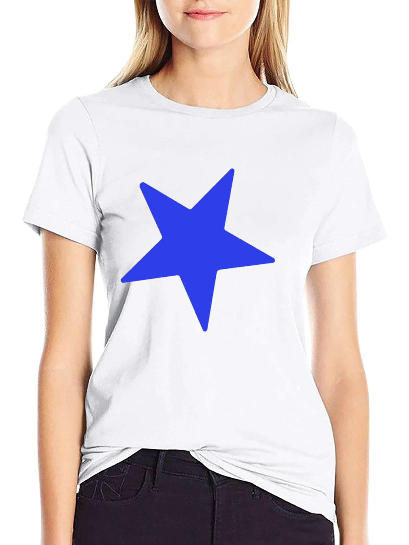Blue Star Graphic Black T-Shirt