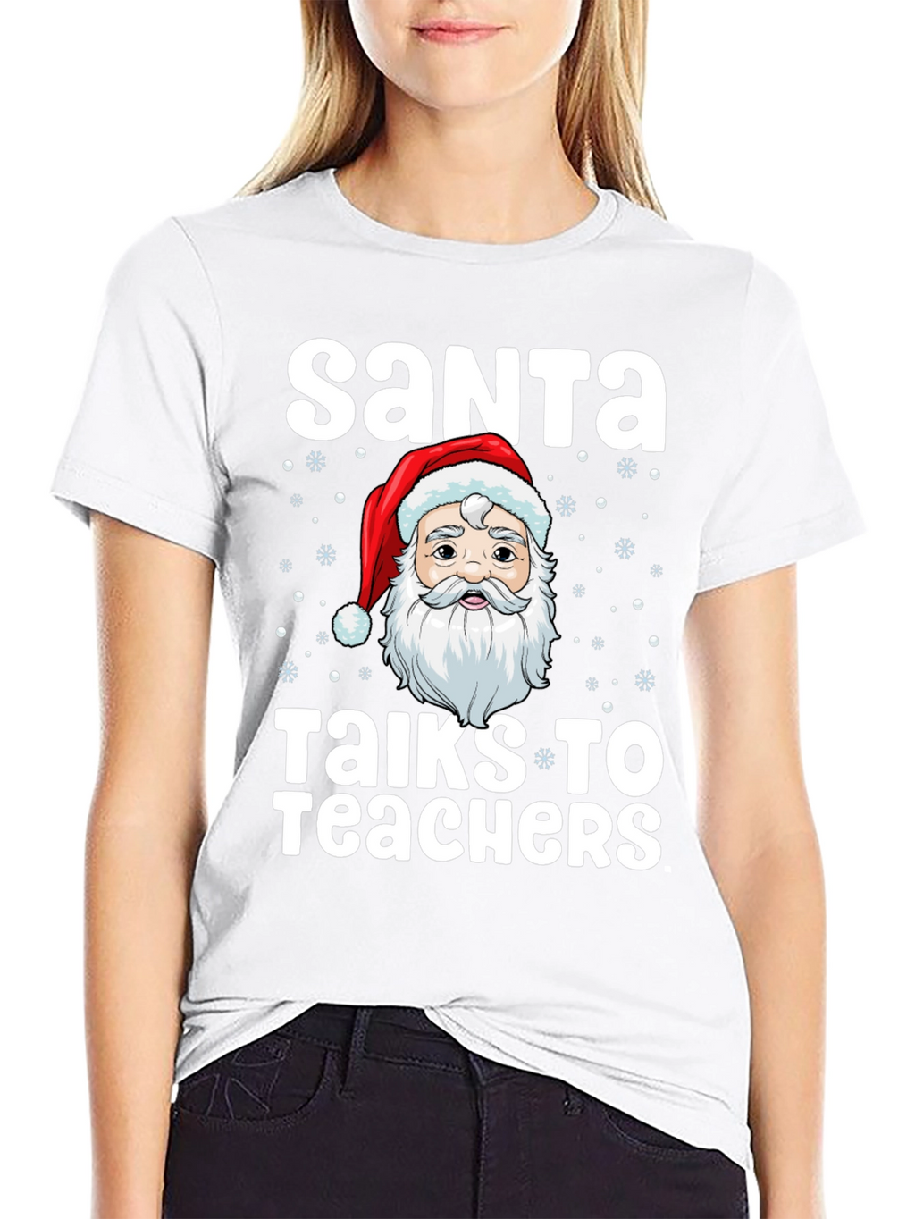 Santa Talks to Teachers Graphic T-Shirt