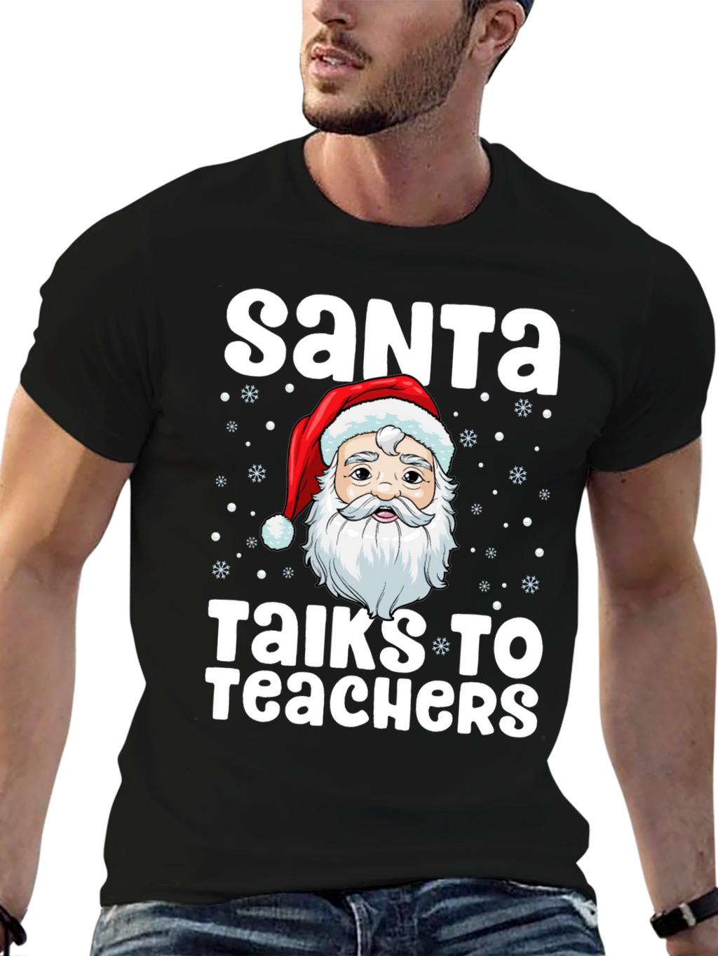 Santa Talks to Teachers Graphic T-Shirt