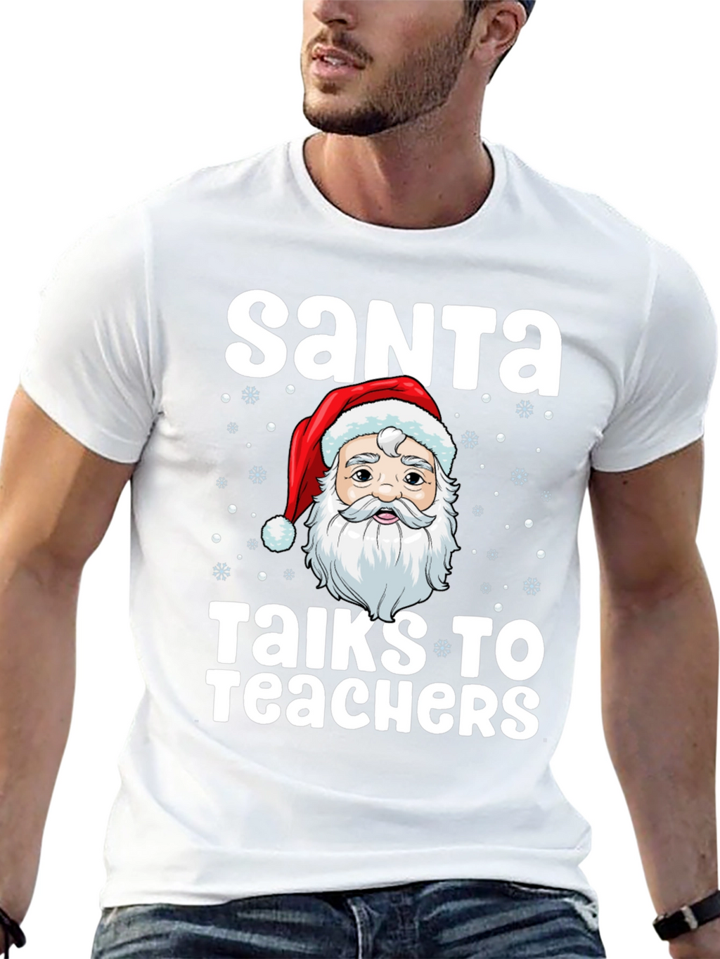 Santa Talks to Teachers Graphic T-Shirt