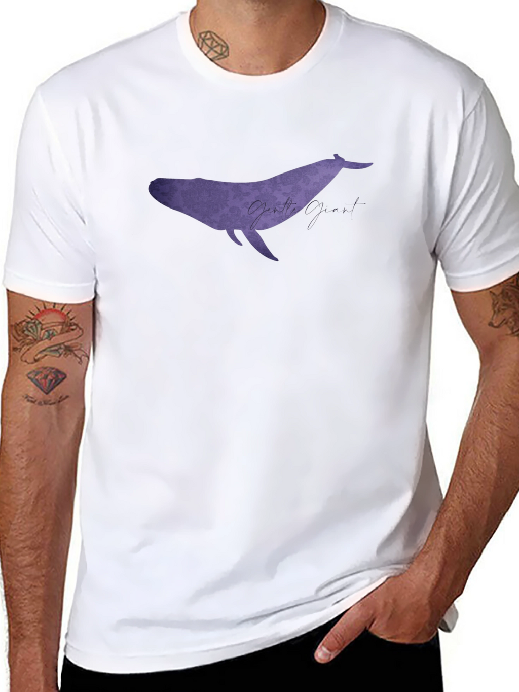 Gentle Giant Whale Graphic Black T-Shirt