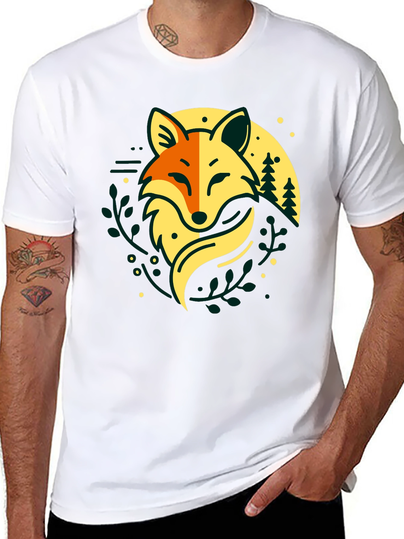 Fox Forest T-Shirt - Nature Inspired Graphic Tee