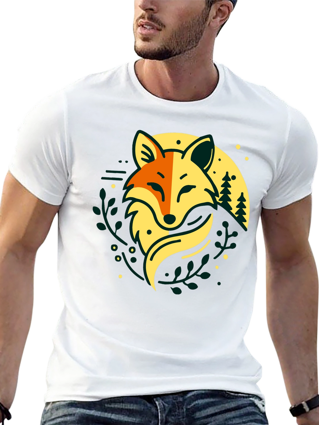 Fox Forest T-Shirt - Nature Inspired Graphic Tee