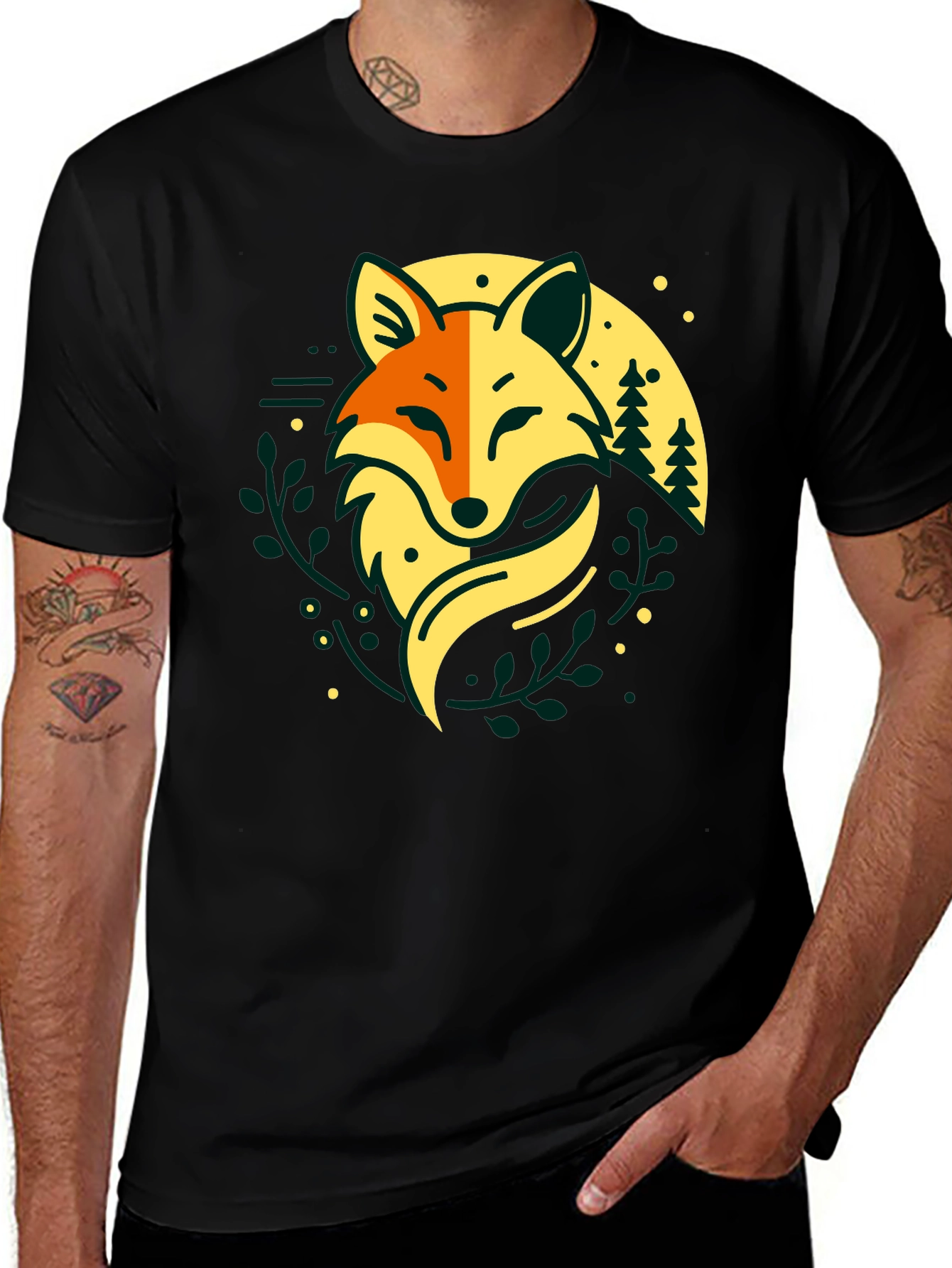 Fox Forest T-Shirt - Nature Inspired Graphic Tee