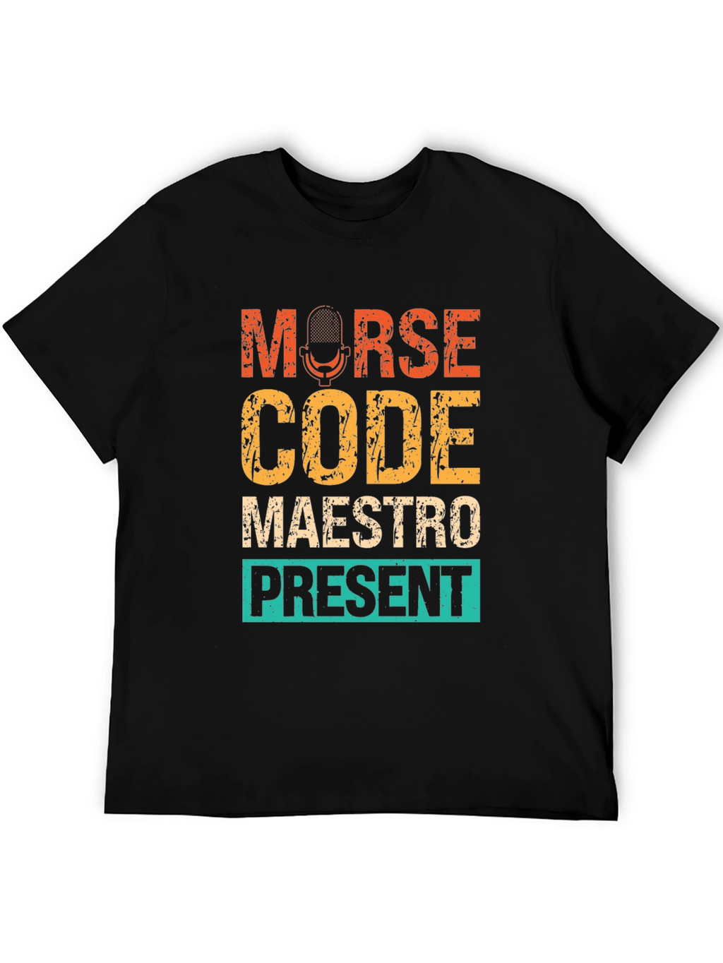 Morse Code Maestro Present T-Shirt - Black