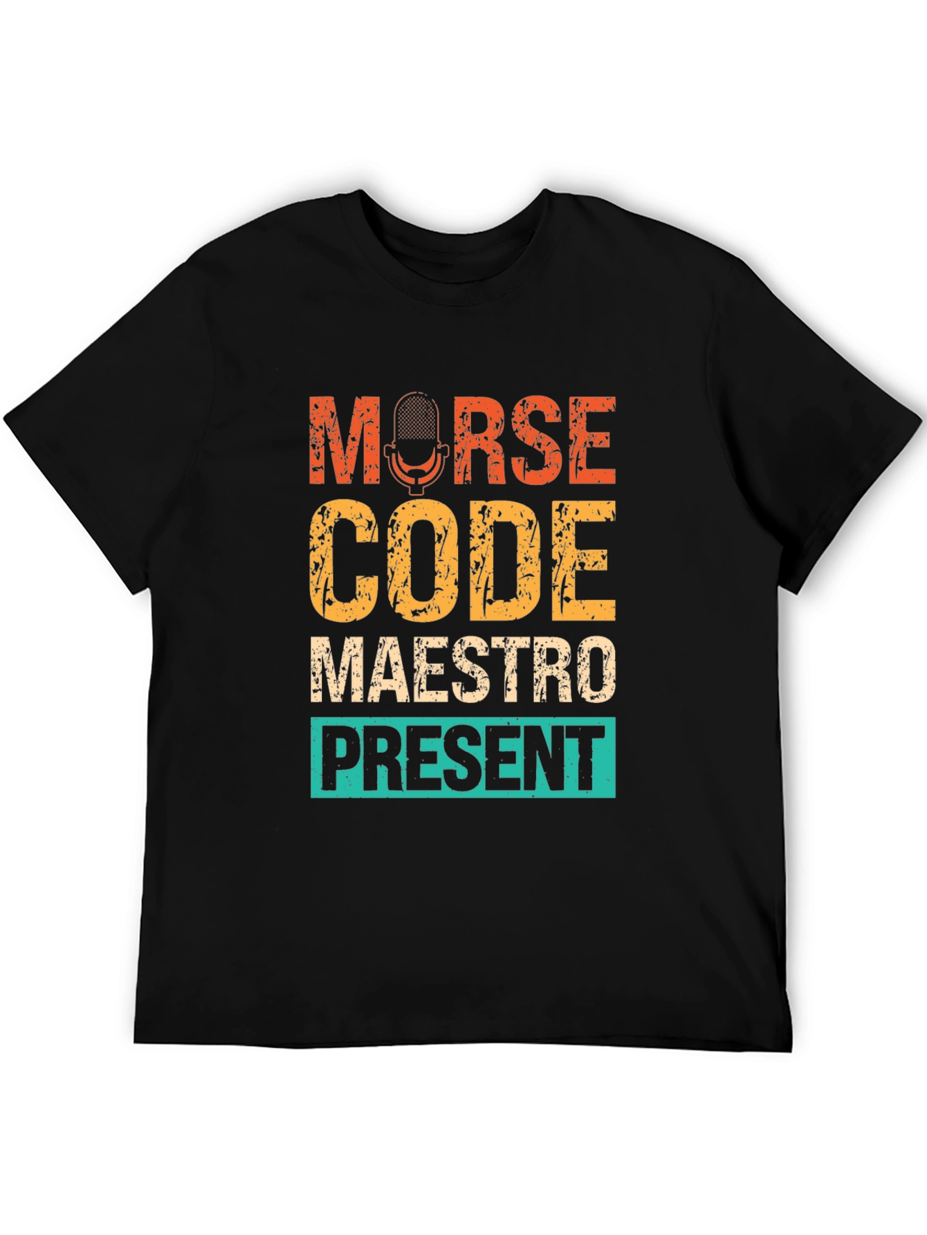 Morse Code Maestro Present T-Shirt - Black