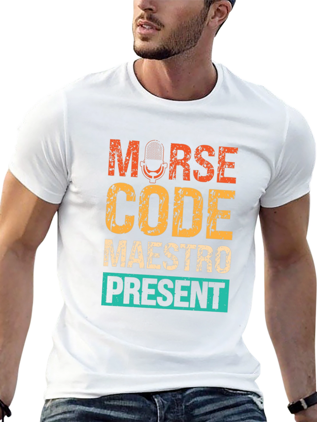 Morse Code Maestro Present T-Shirt - Black