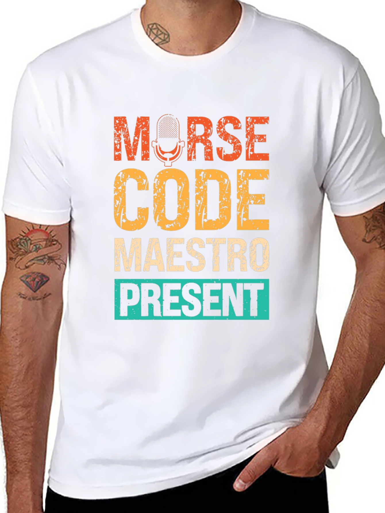 Morse Code Maestro Present T-Shirt - Black