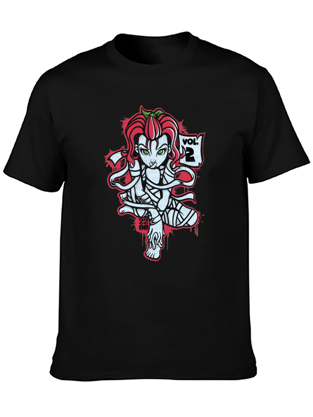 Tomato Girl Mummy Graphic Black T-Shirt
