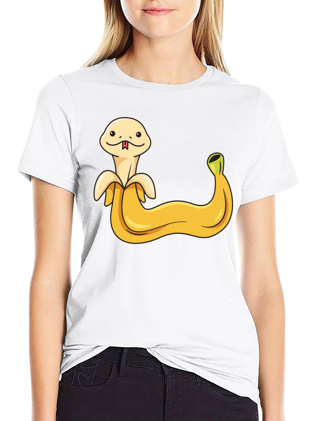 Banana Snake Graphic Tee - Funny Fruit Serpent Shirt