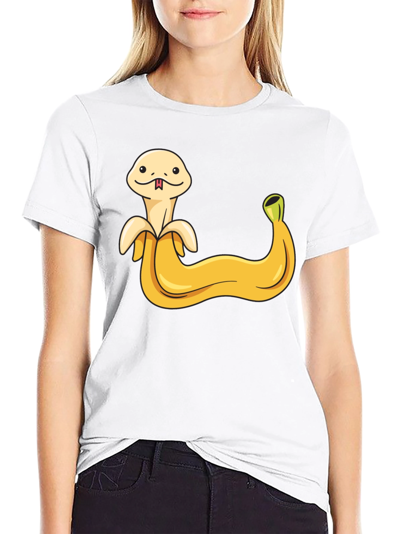 Banana Snake Graphic Tee - Funny Fruit Serpent Shirt