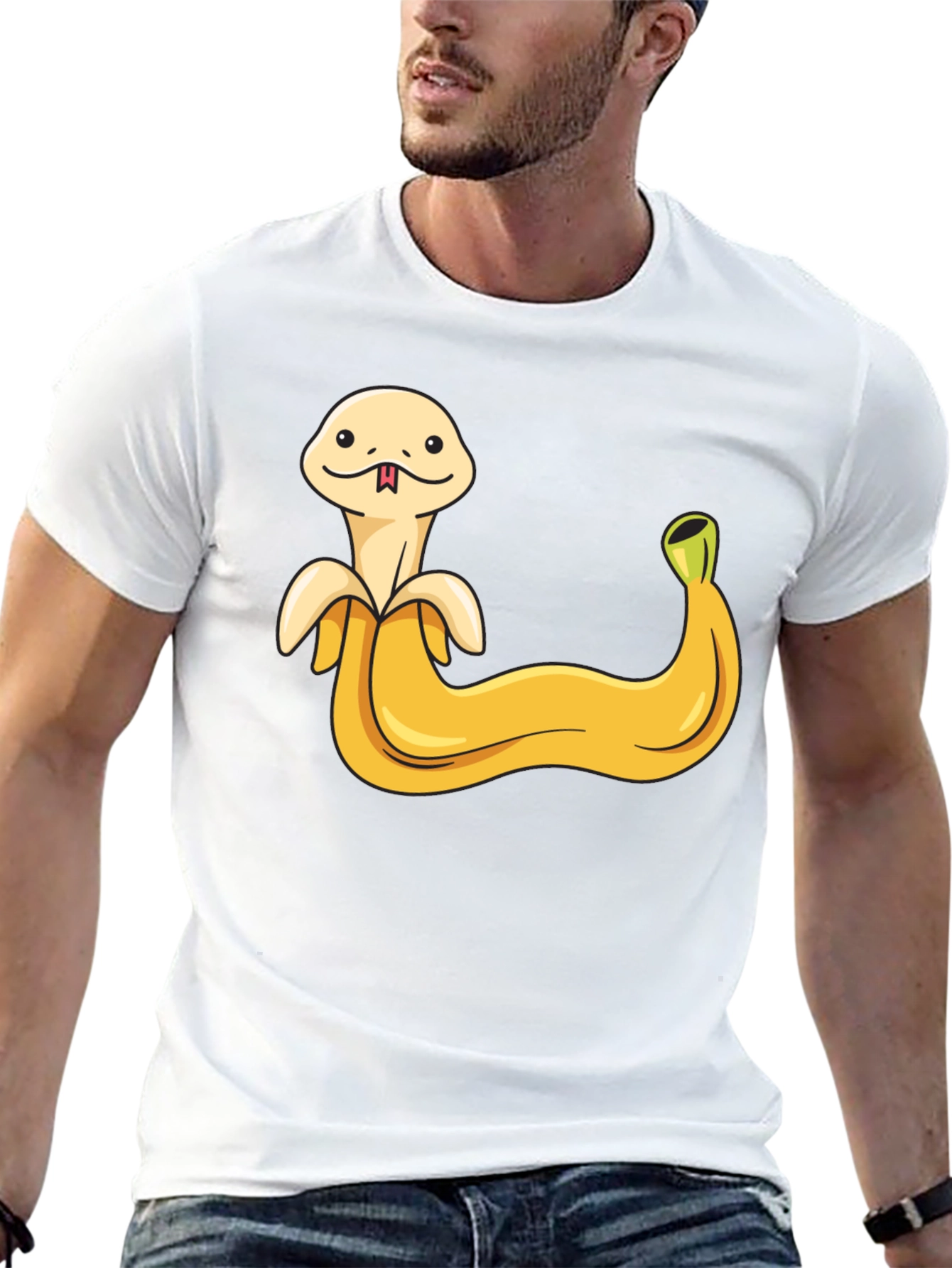 Banana Snake Graphic Tee - Funny Fruit Serpent Shirt