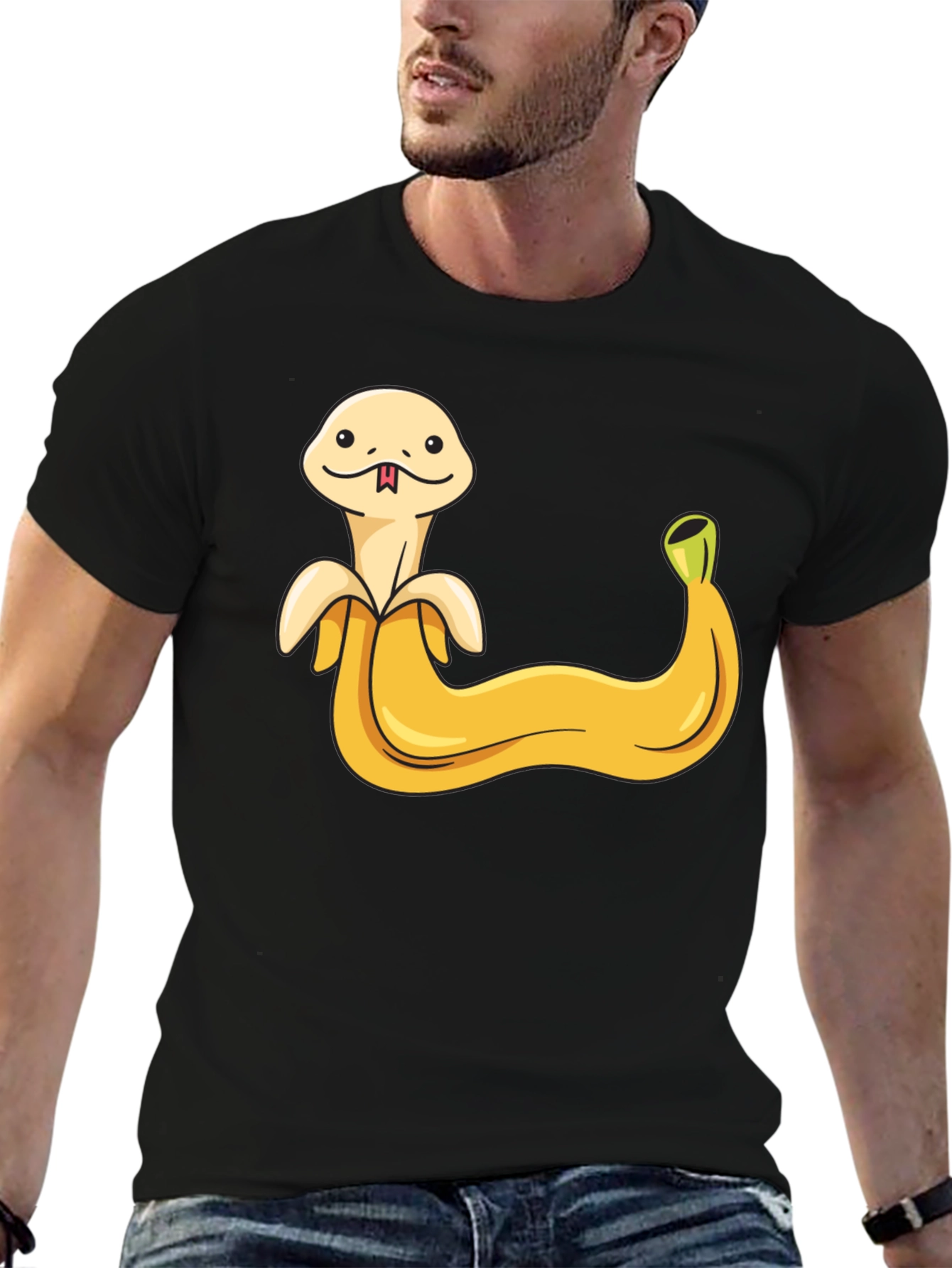 Banana Snake Graphic Tee - Funny Fruit Serpent Shirt
