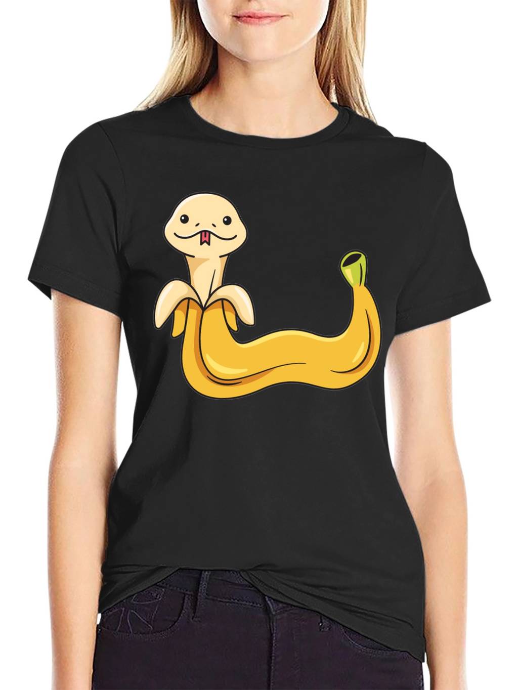 Banana Snake Graphic Tee - Funny Fruit Serpent Shirt