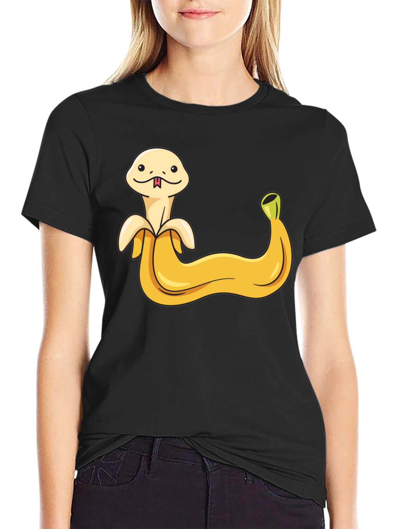 Banana Snake Graphic Tee - Funny Fruit Serpent Shirt