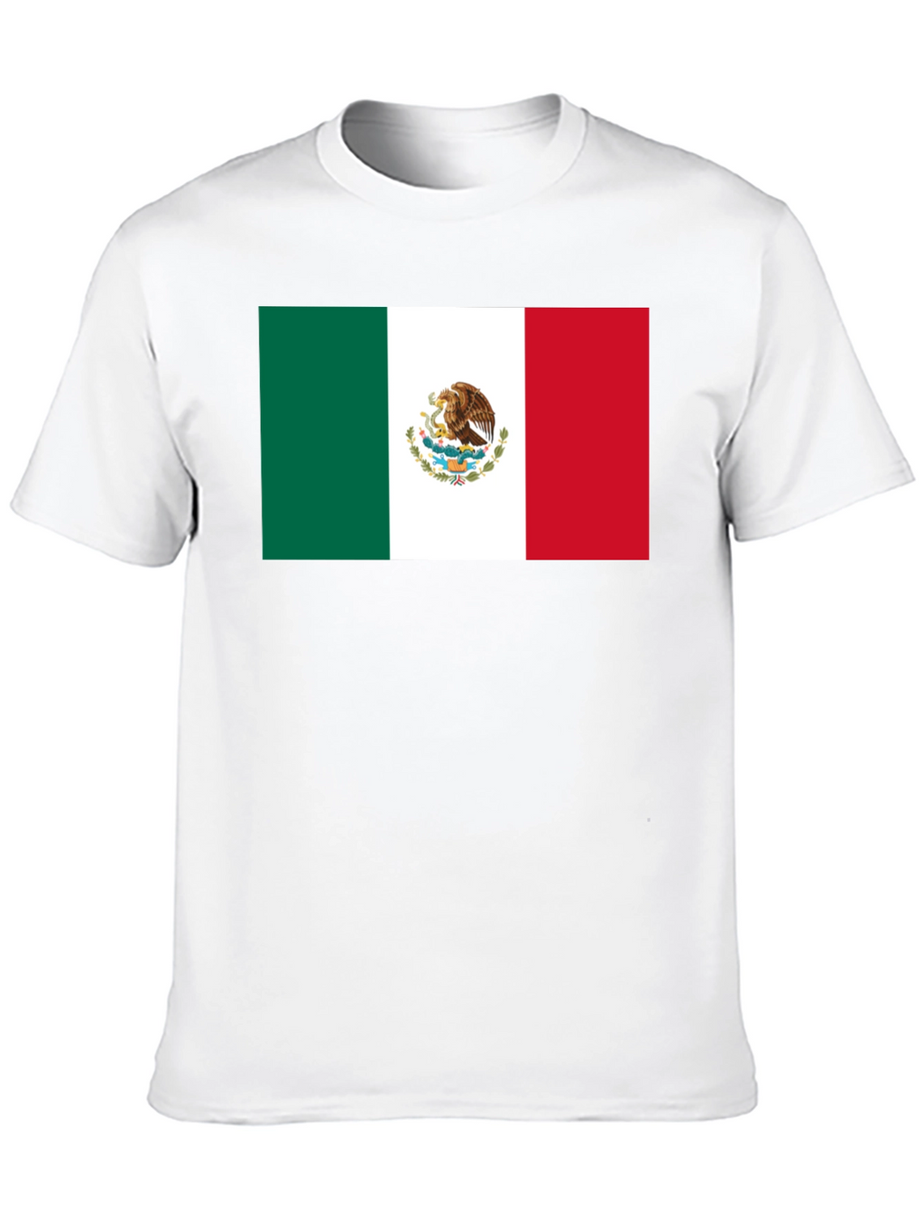 Mexico Flag T-Shirt - Black Crew Neck Tee