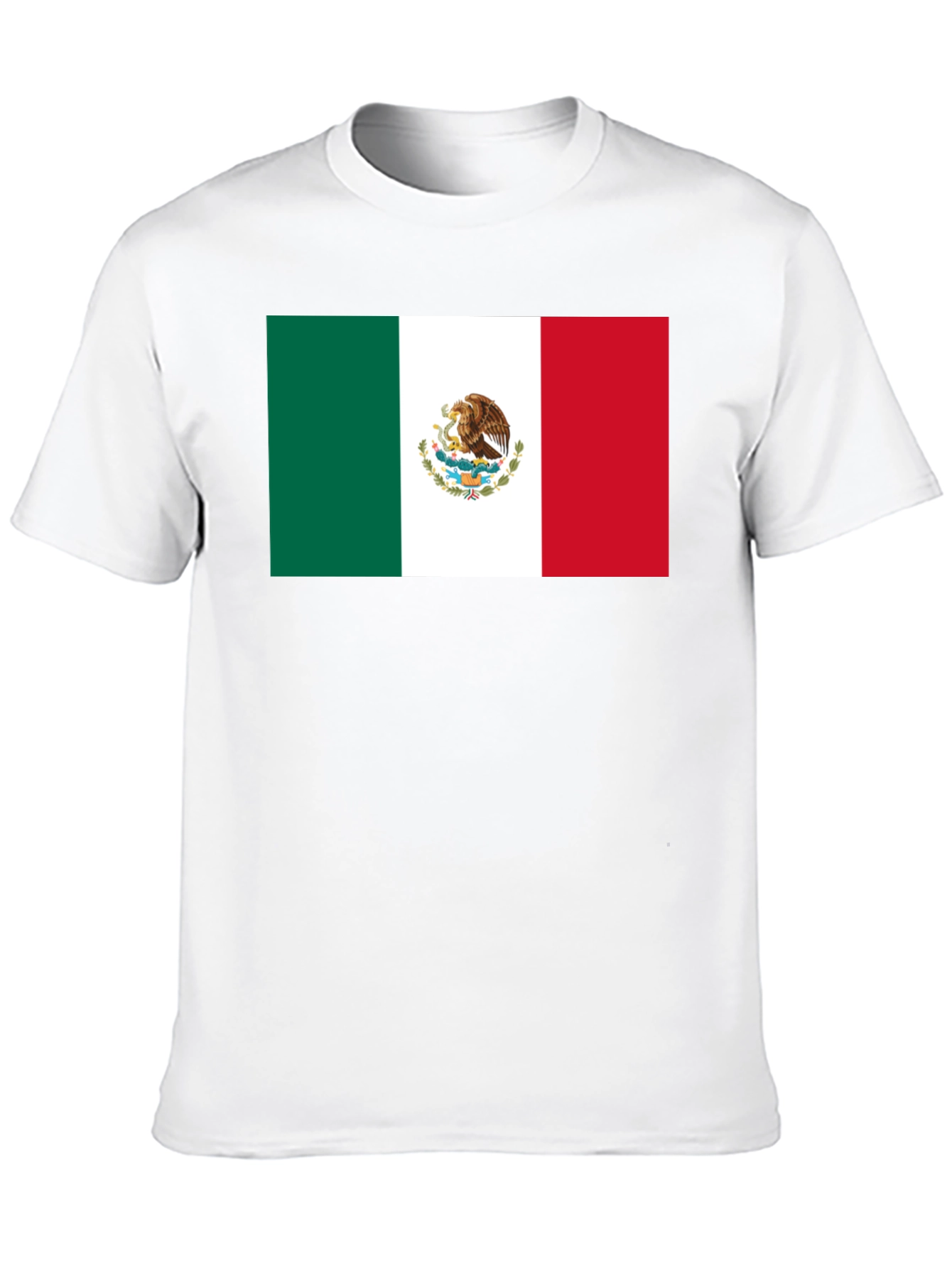 Mexico Flag T-Shirt - Black Crew Neck Tee
