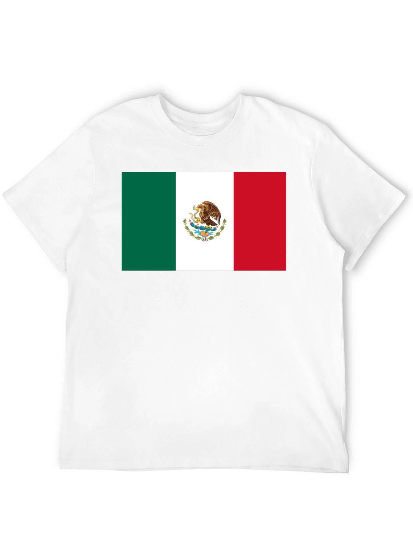 Mexico Flag T-Shirt - Black Crew Neck Tee