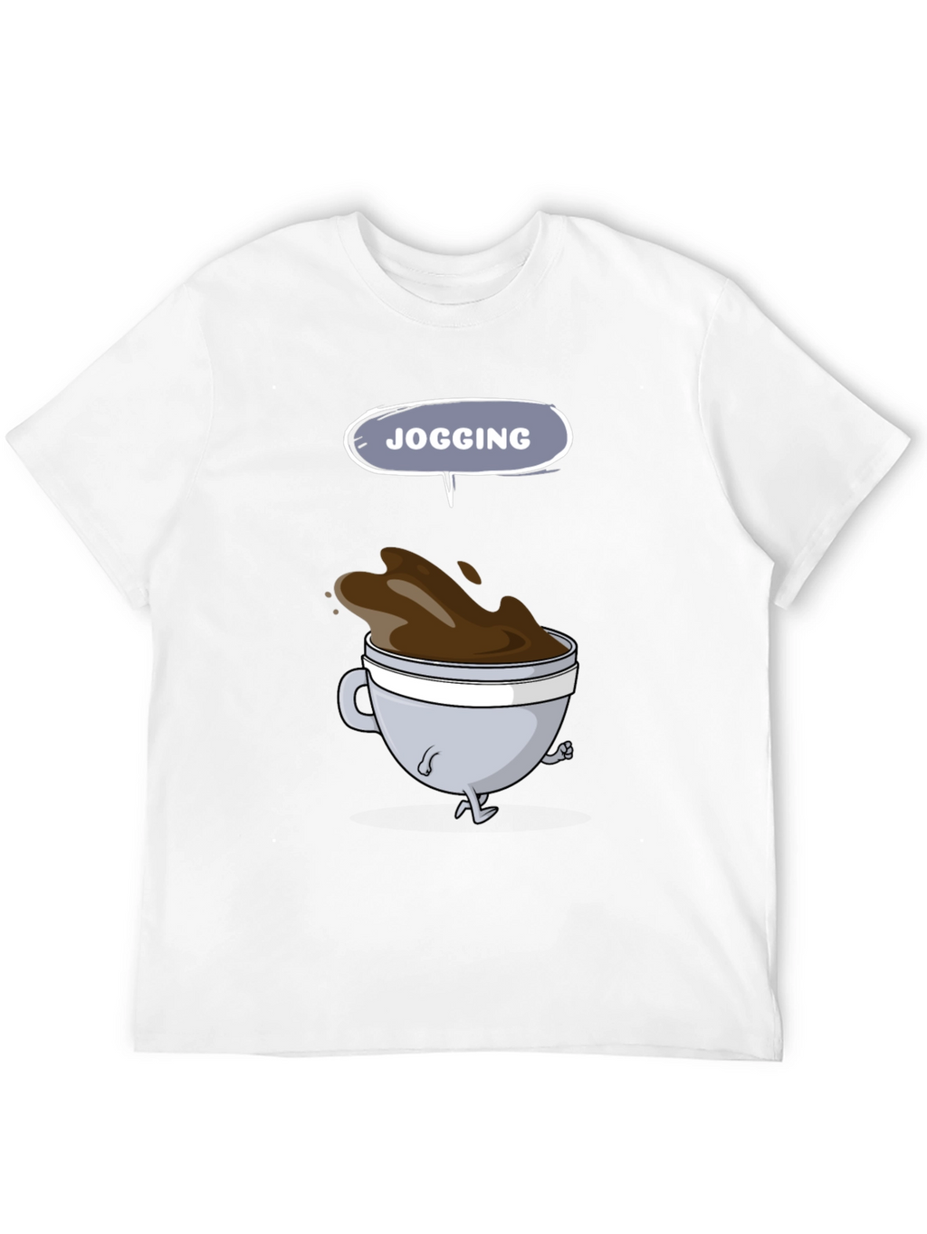 Jogging Coffee Cup Graphic Tee - Mens Black T-Shirt