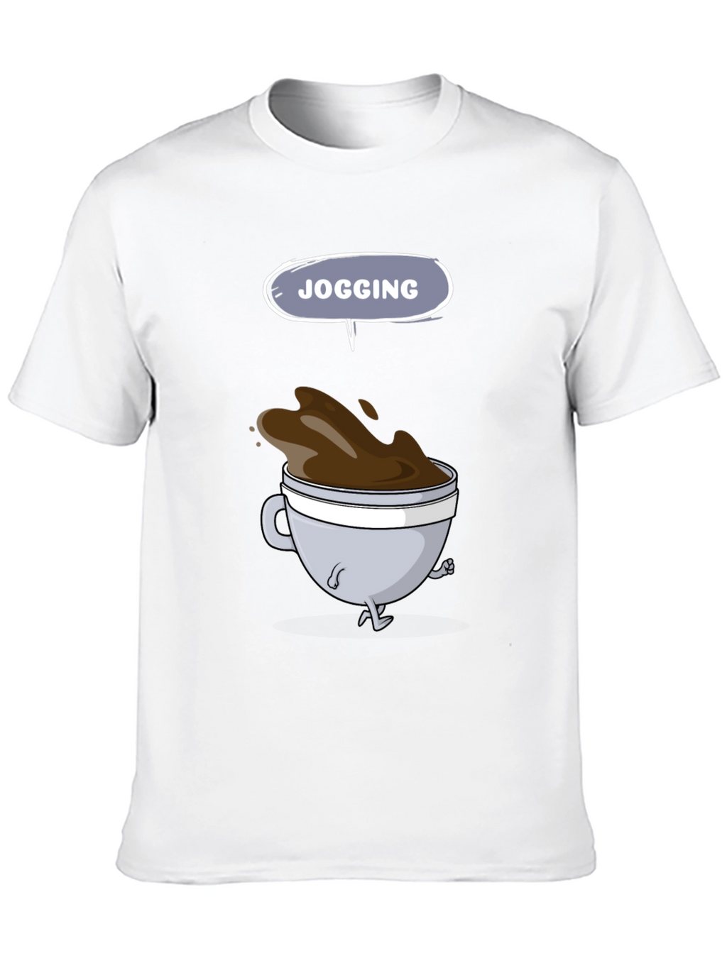 Jogging Coffee Cup Graphic Tee - Mens Black T-Shirt