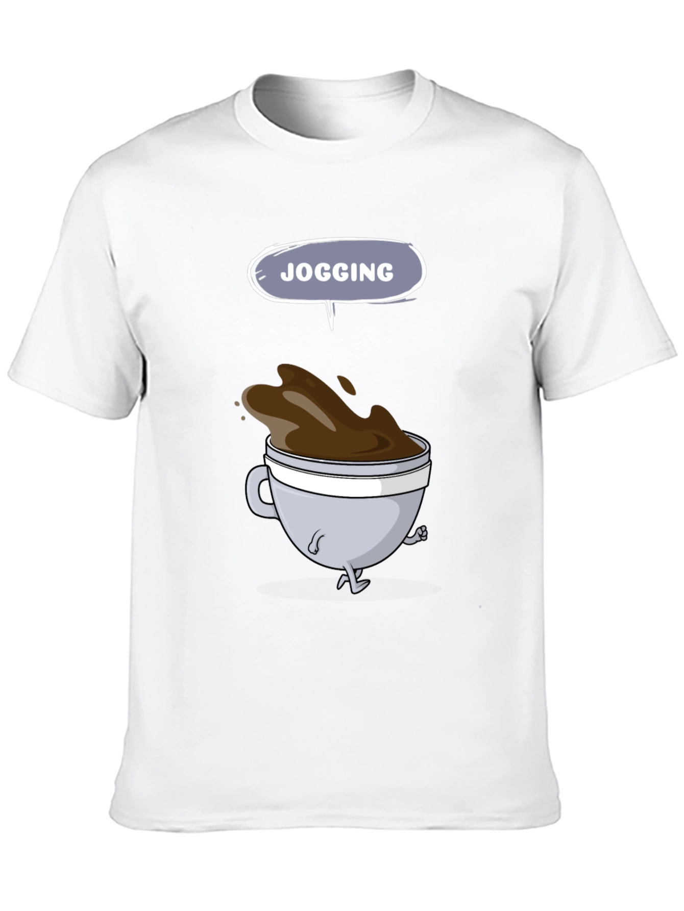 Jogging Coffee Cup Graphic Tee - Mens Black T-Shirt