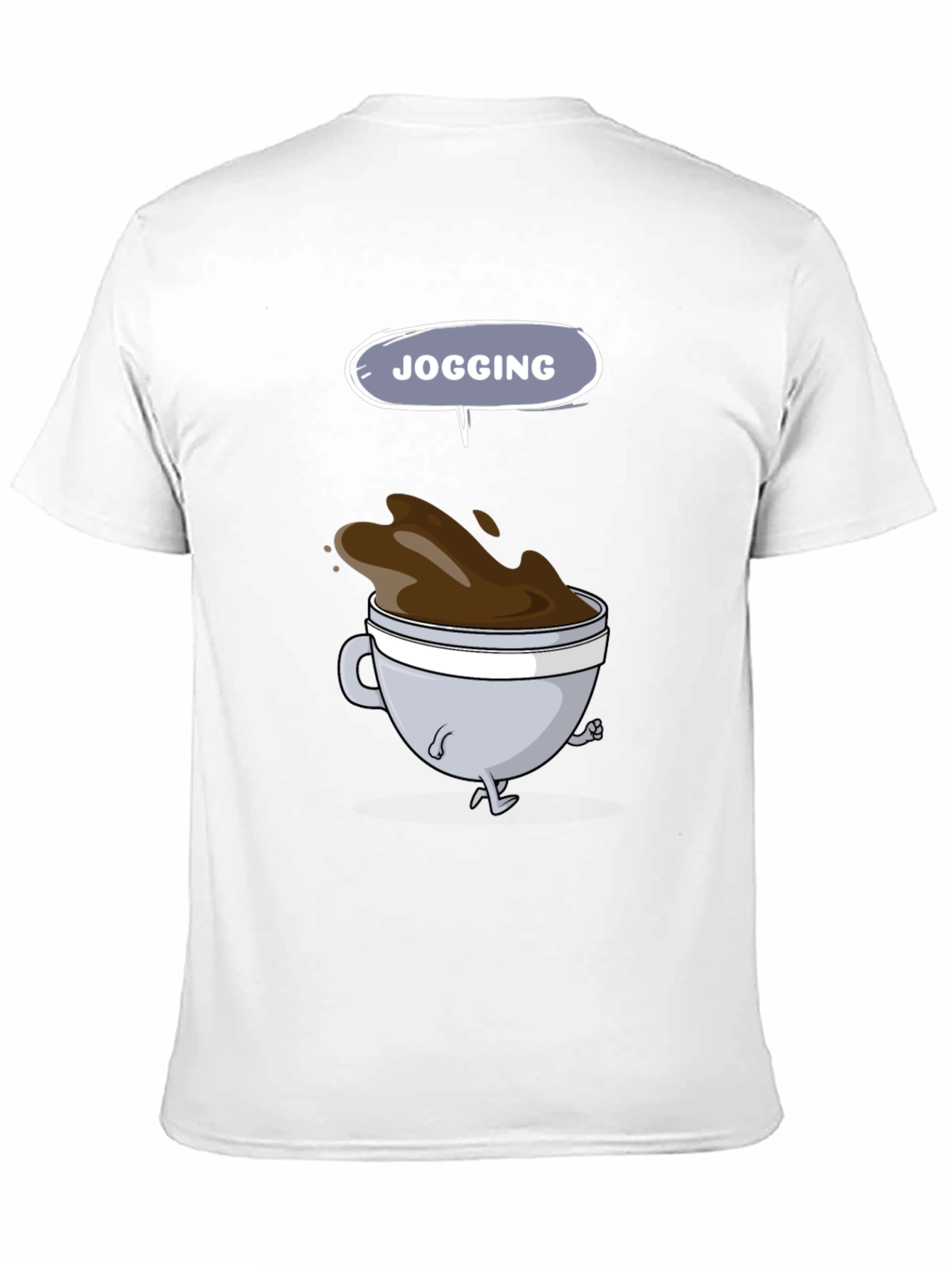 Jogging Coffee Cup Graphic Tee - Mens Black T-Shirt