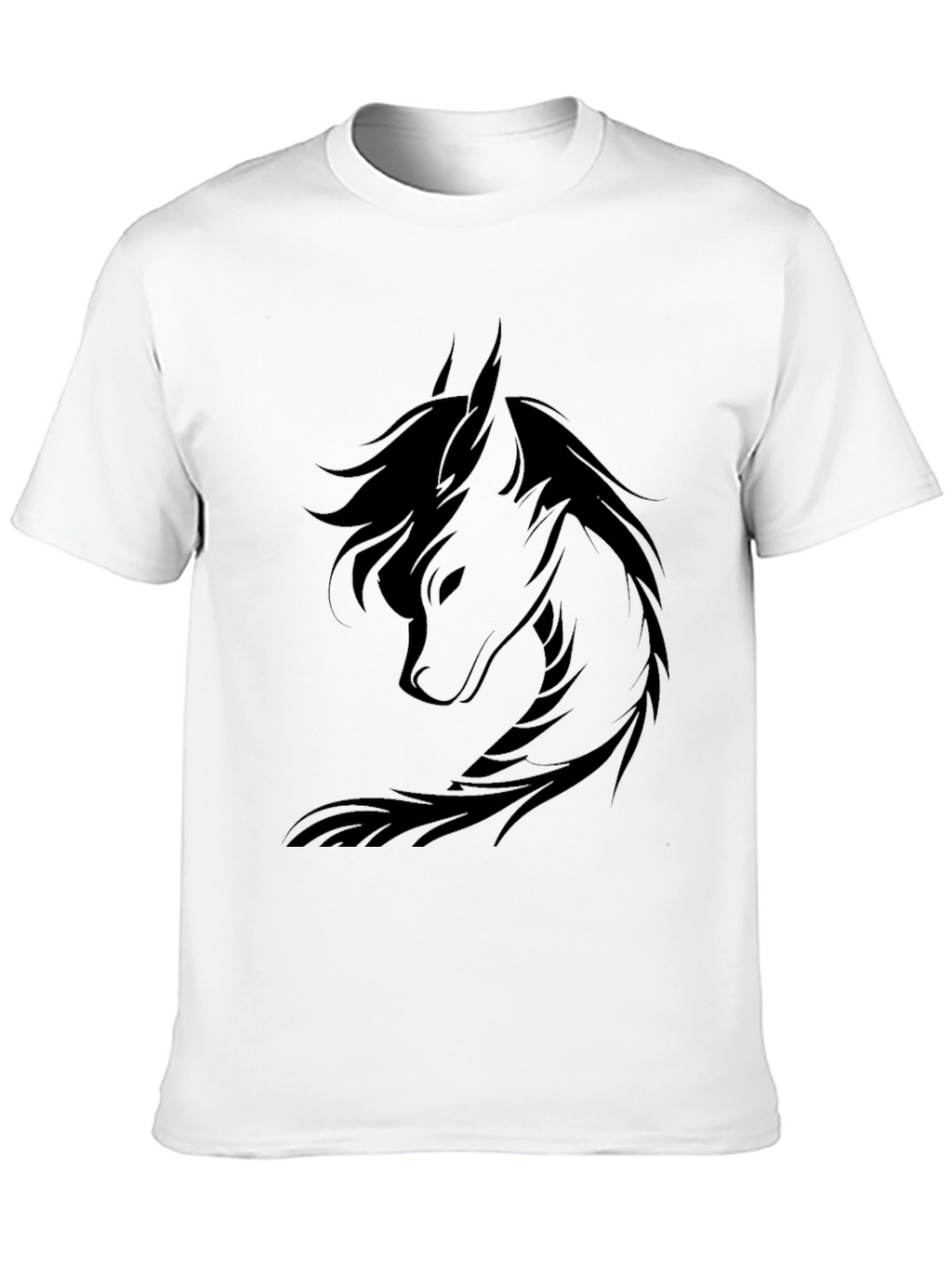Black T-Shirt with Wolf Graphic
