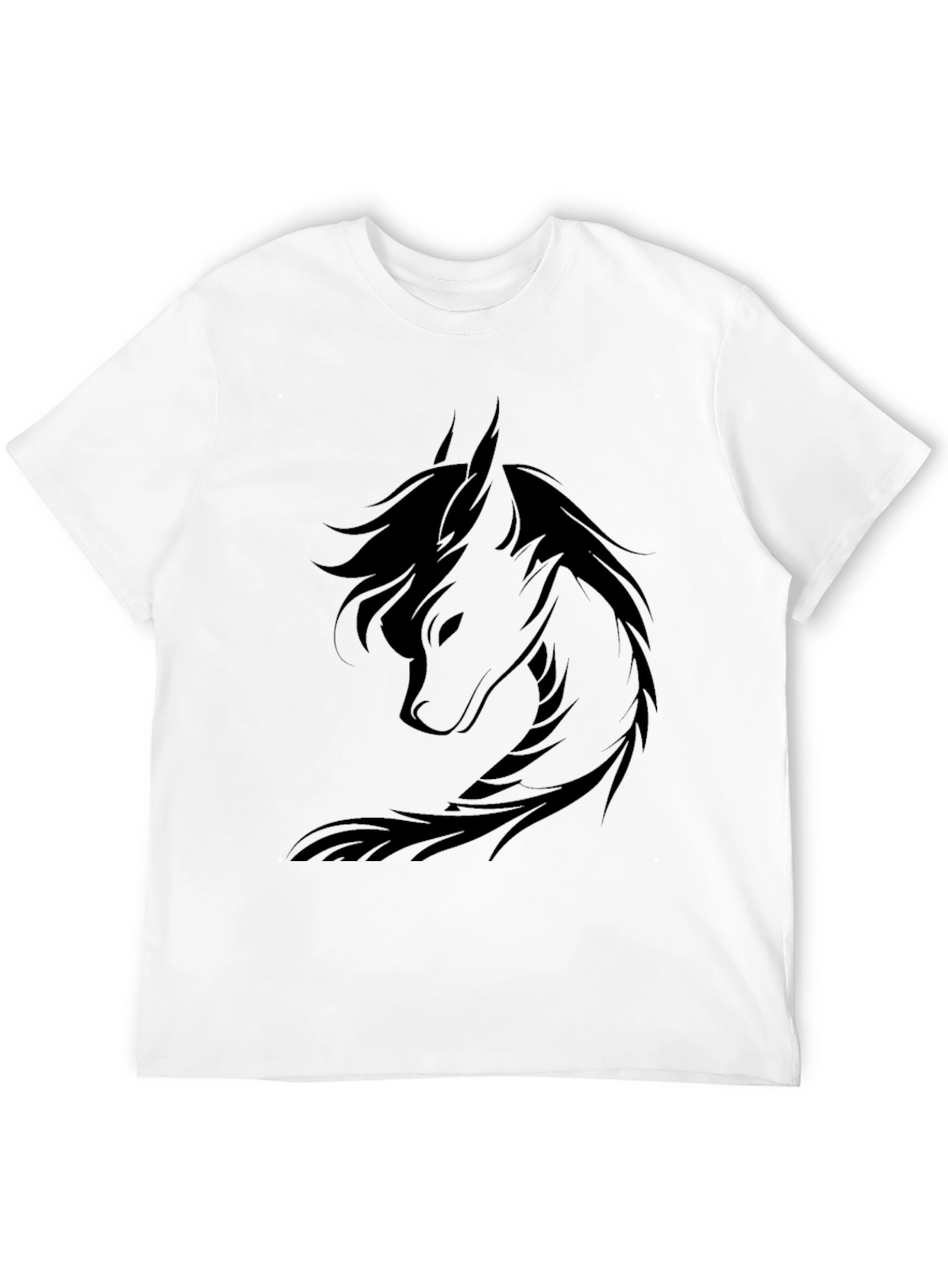 Black T-Shirt with Wolf Graphic
