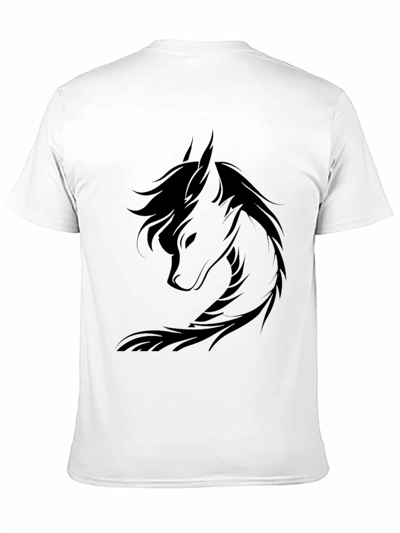 Black T-Shirt with Wolf Graphic