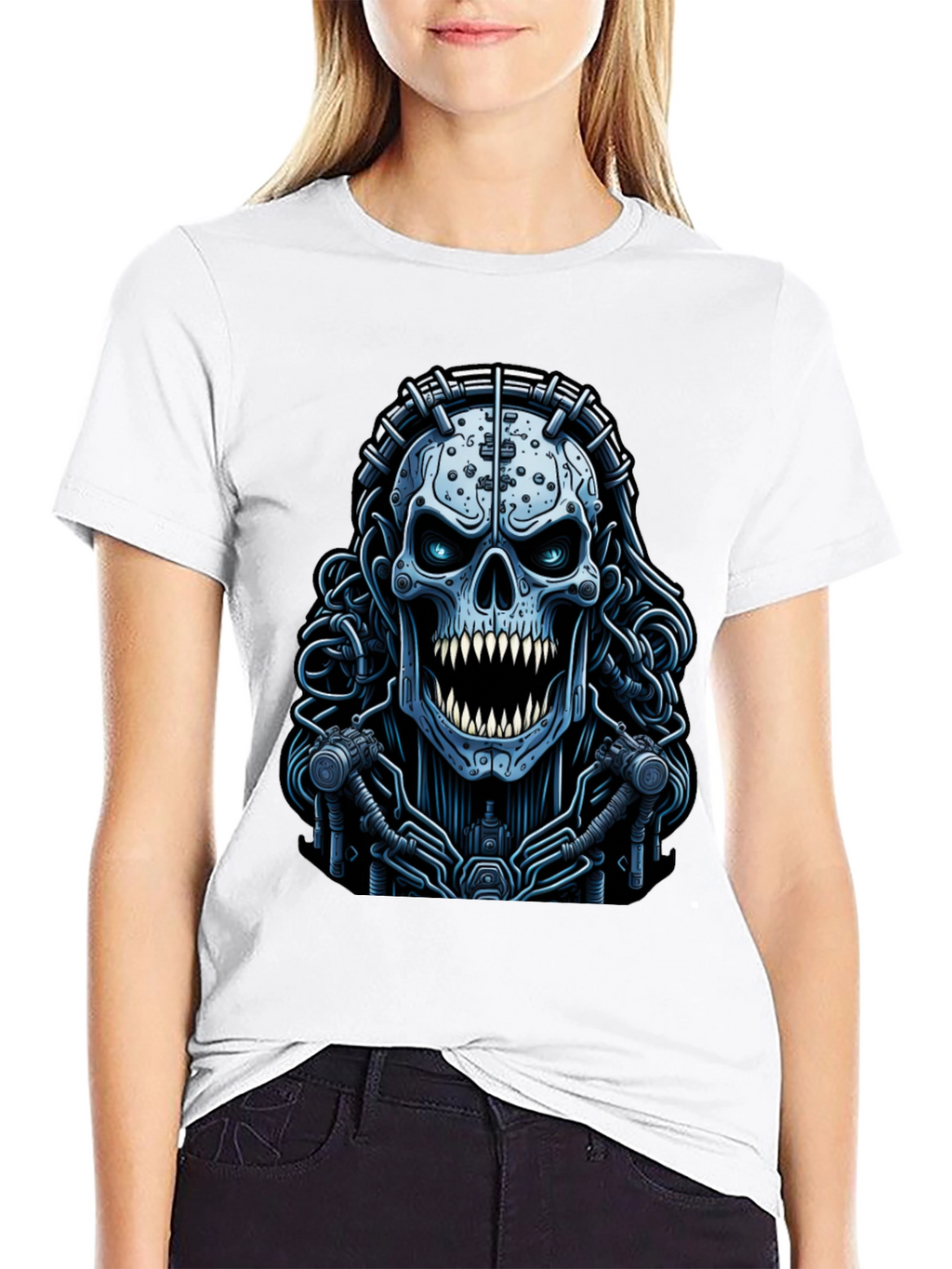 Cyberpunk Skull Graphic Tee - Unique Dark Apparel