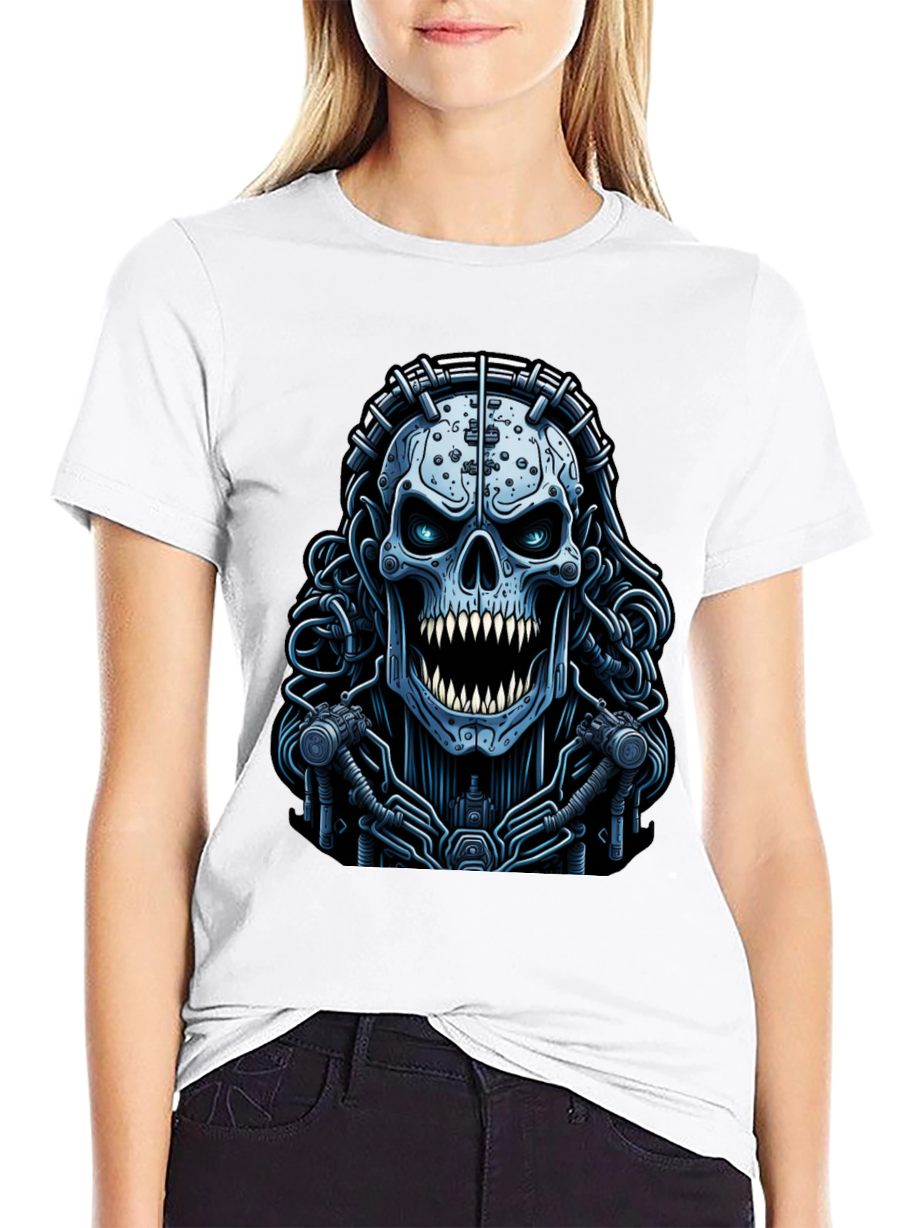 Cyberpunk Skull Graphic Tee - Unique Dark Apparel