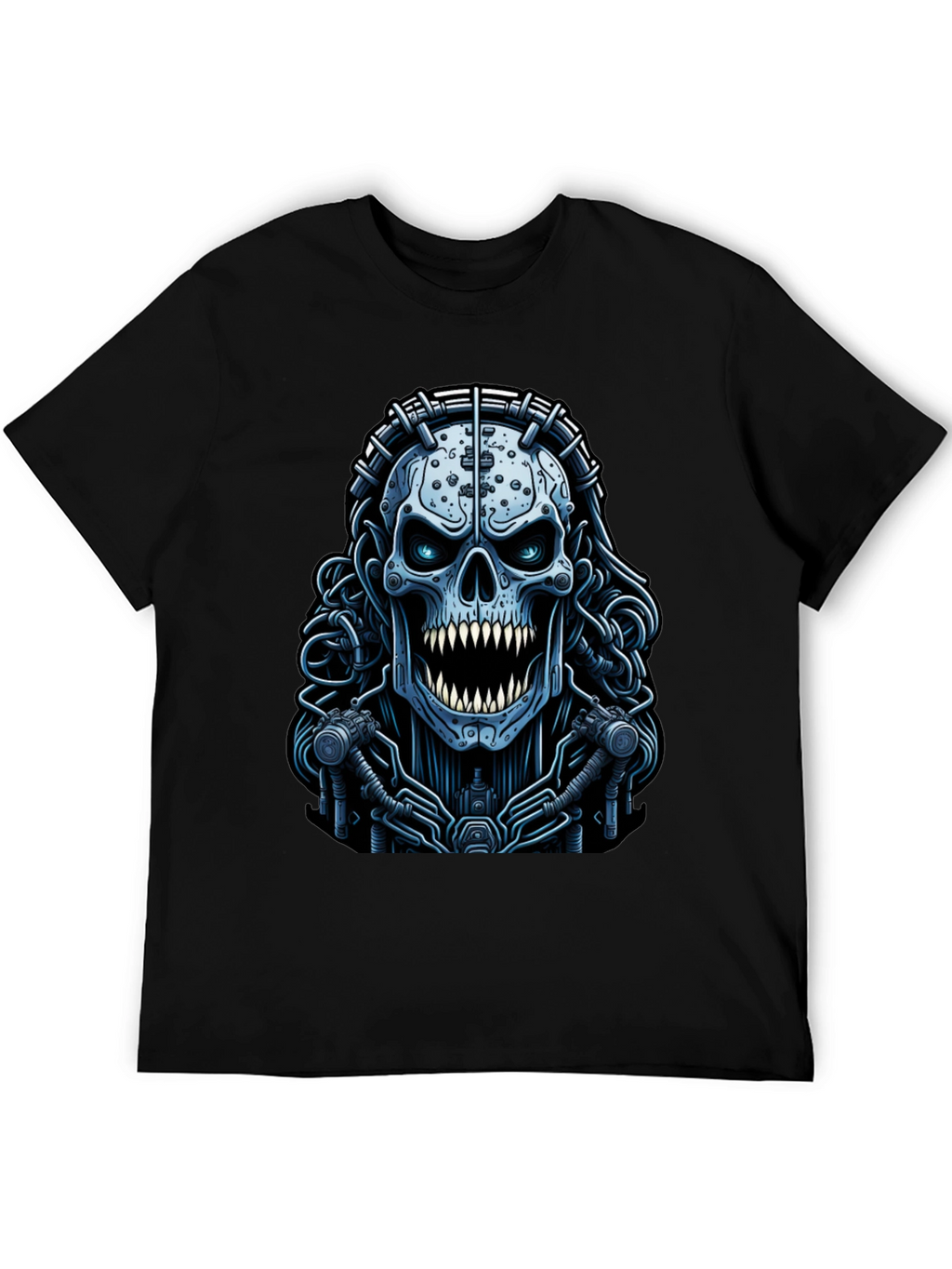 Cyberpunk Skull Graphic Tee - Unique Dark Apparel