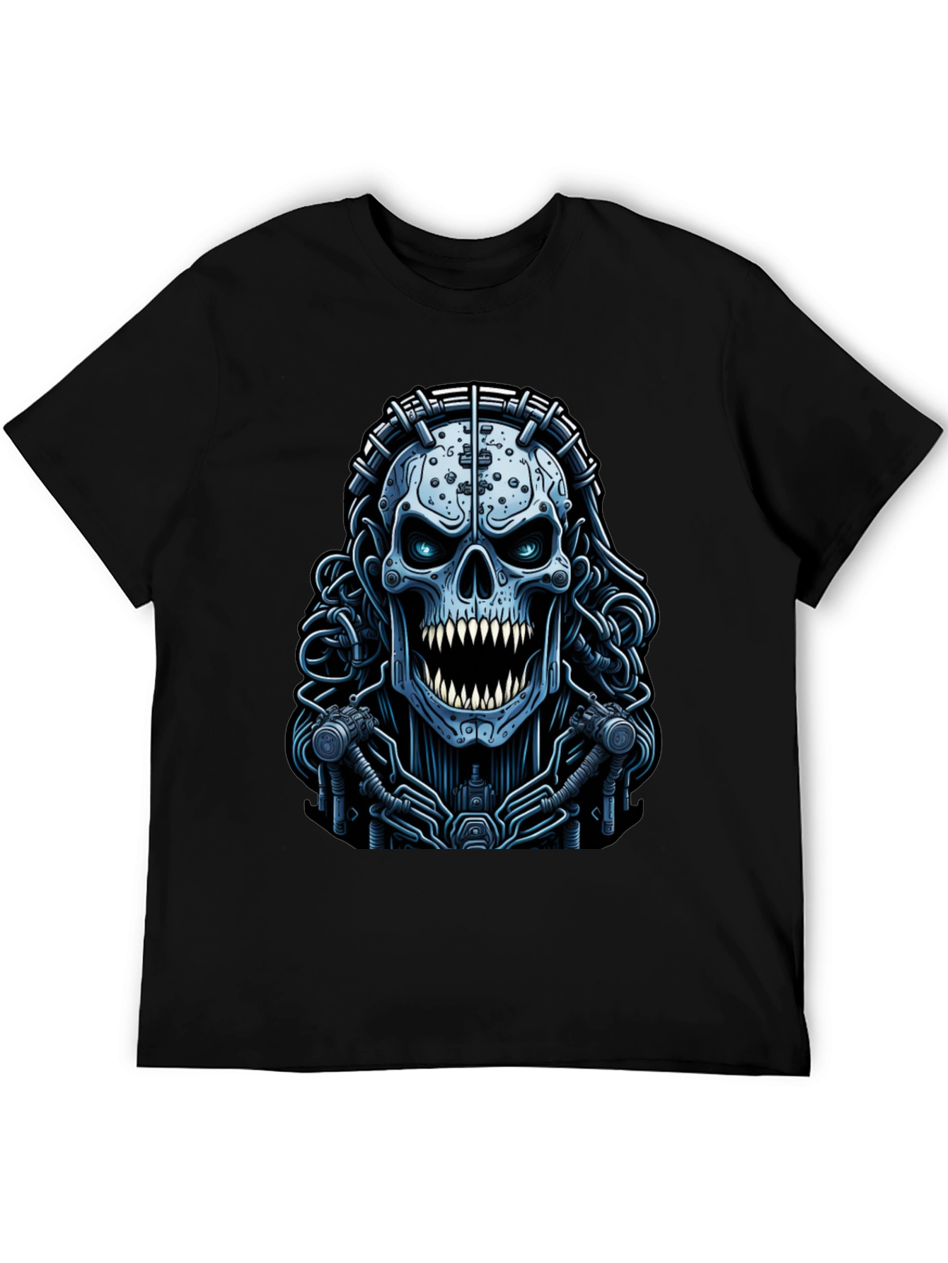 Cyberpunk Skull Graphic Tee - Unique Dark Apparel
