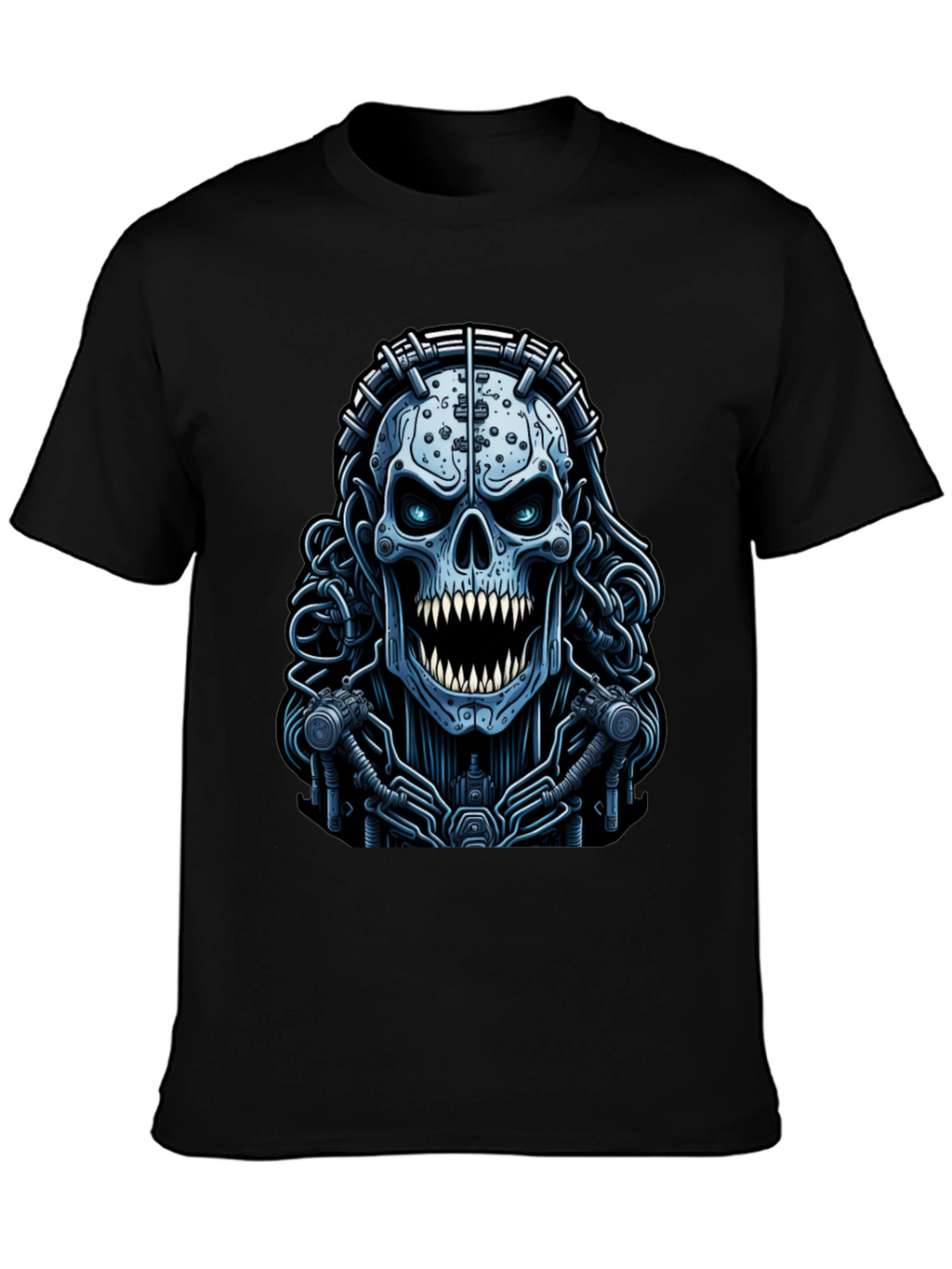 Cyberpunk Skull Graphic Tee - Unique Dark Apparel