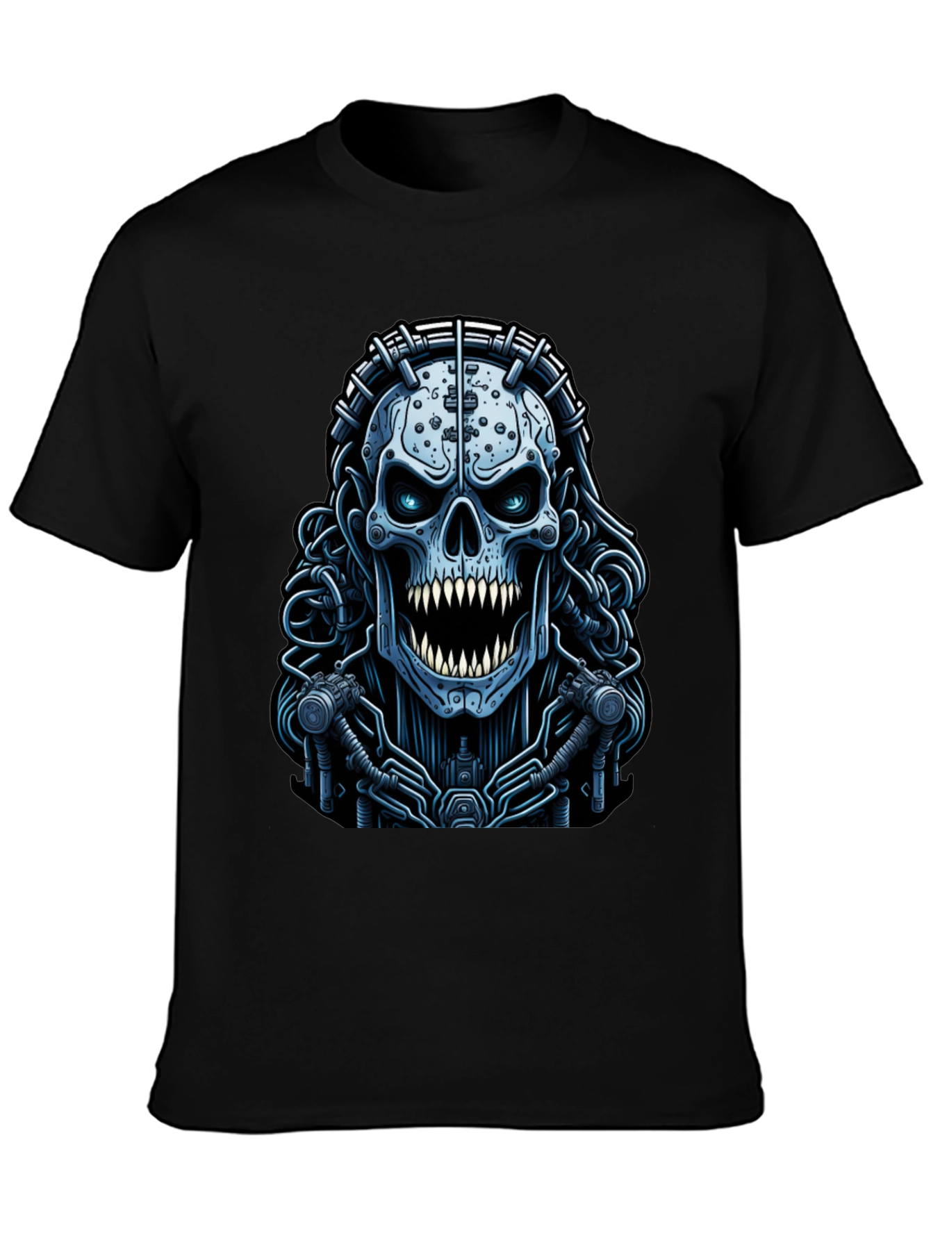Cyberpunk Skull Graphic Tee - Unique Dark Apparel
