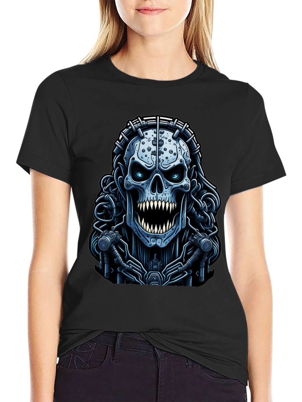 Cyberpunk Skull Graphic Tee - Unique Dark Apparel