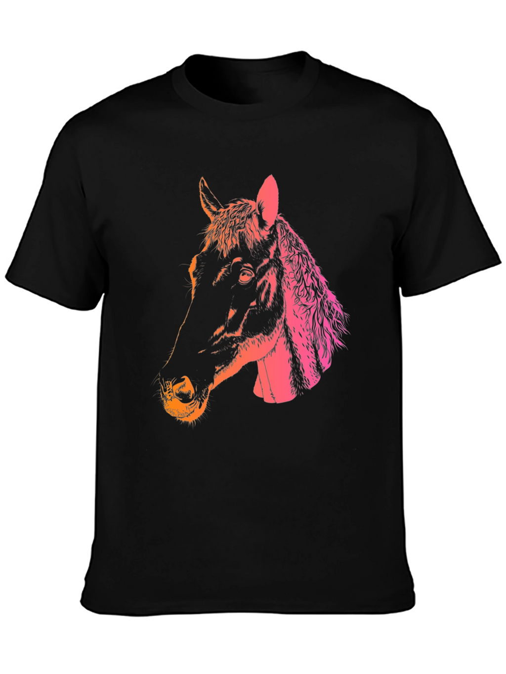 Horse Head Graphic Tee - Gradient Print