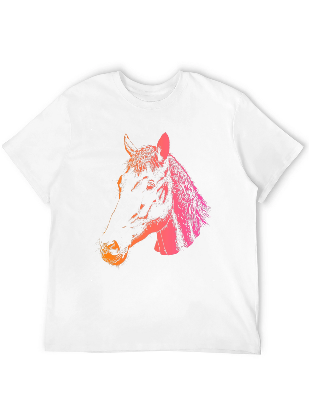 Horse Head Graphic Tee - Gradient Print